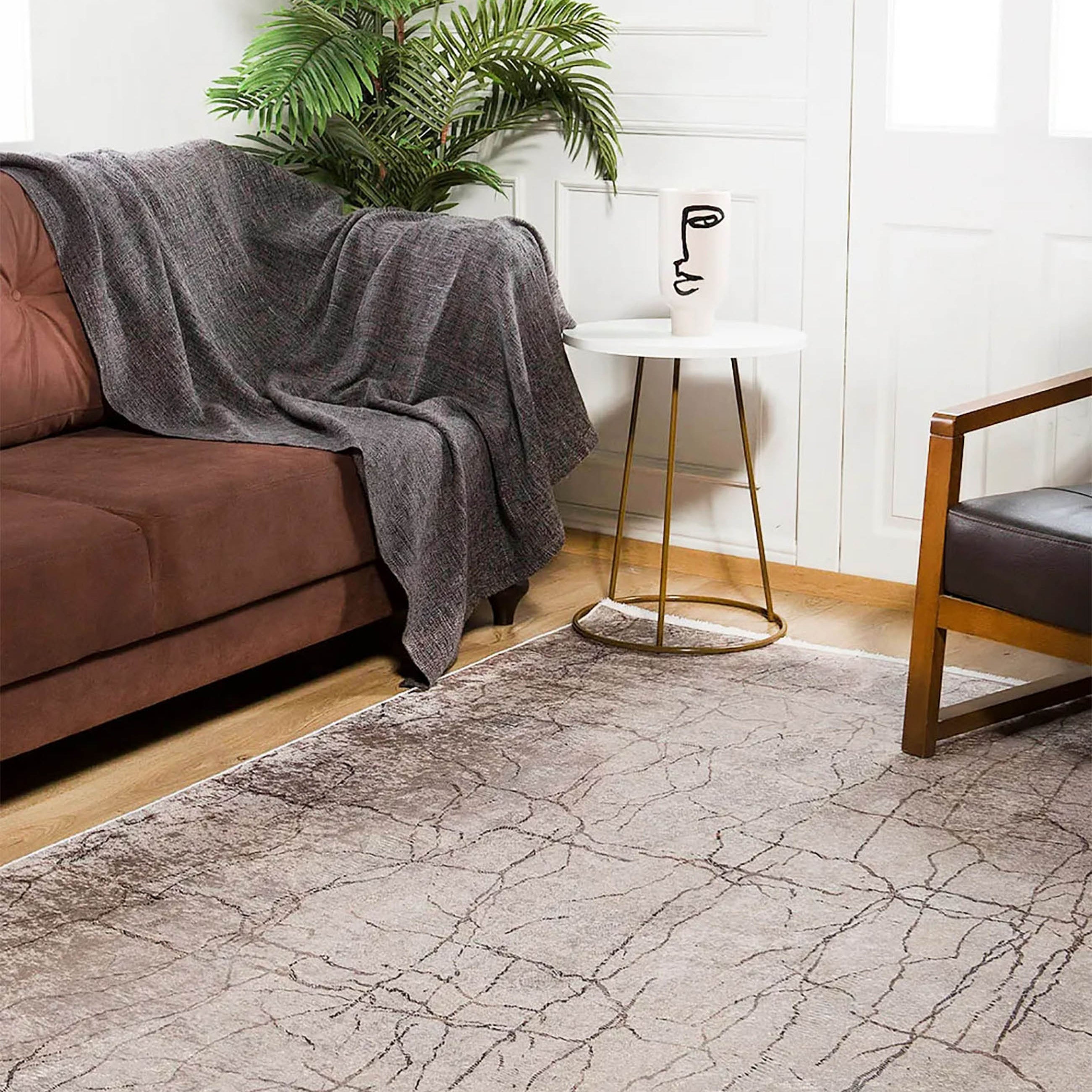 Belen Land Drought Light Powder Color luxury Decor Area Rug