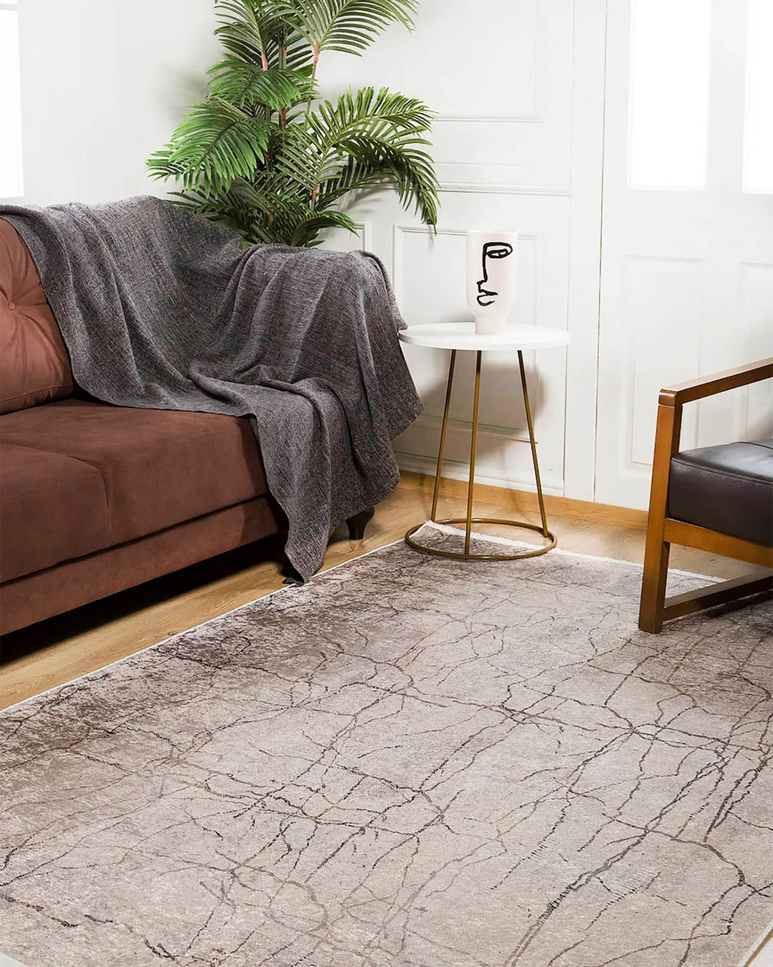 Belen Land Drought Light Powder Color luxury Decor Area Rug