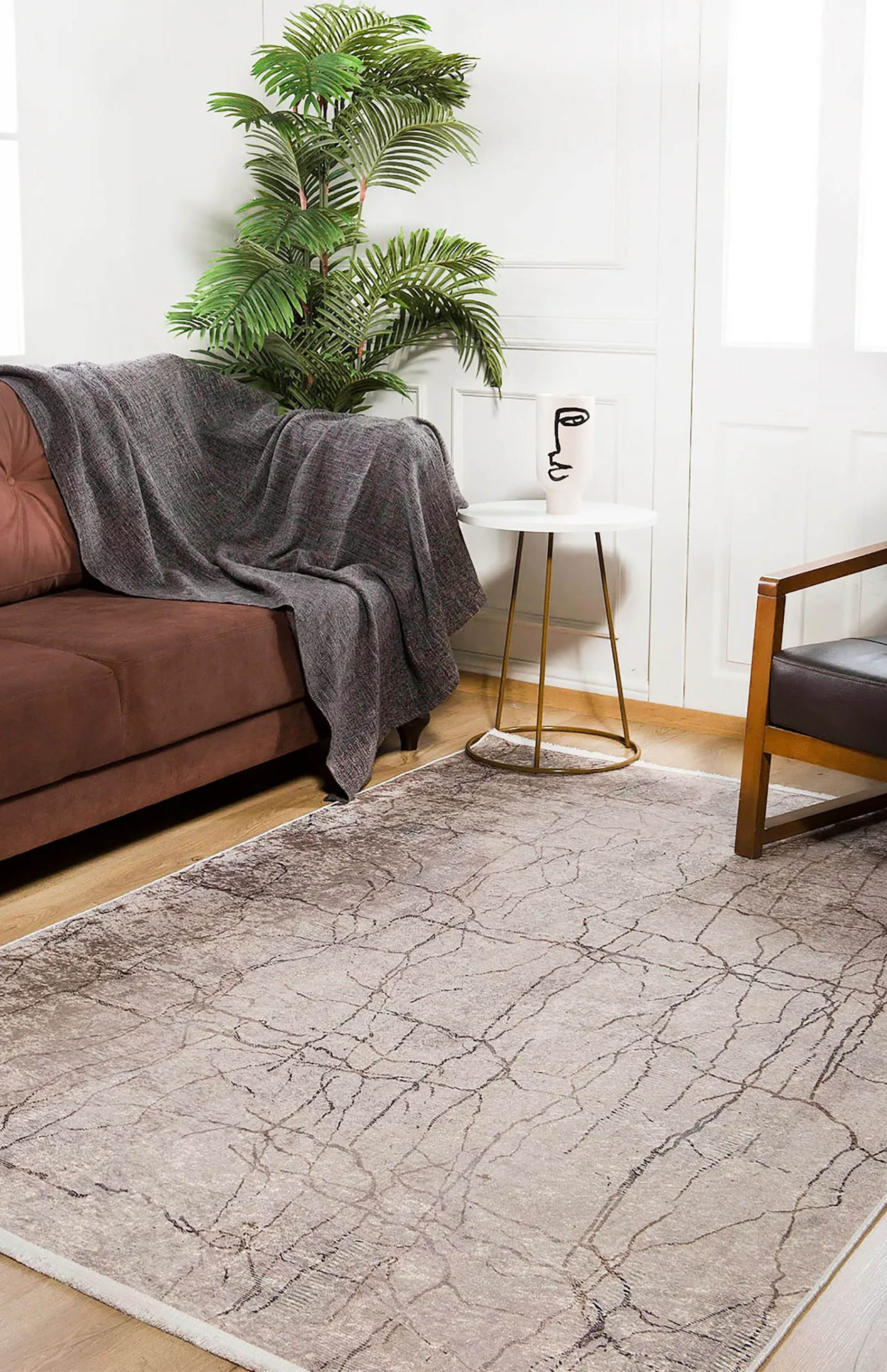 Belen Land Drought Light Powder Color luxury Decor Area Rug