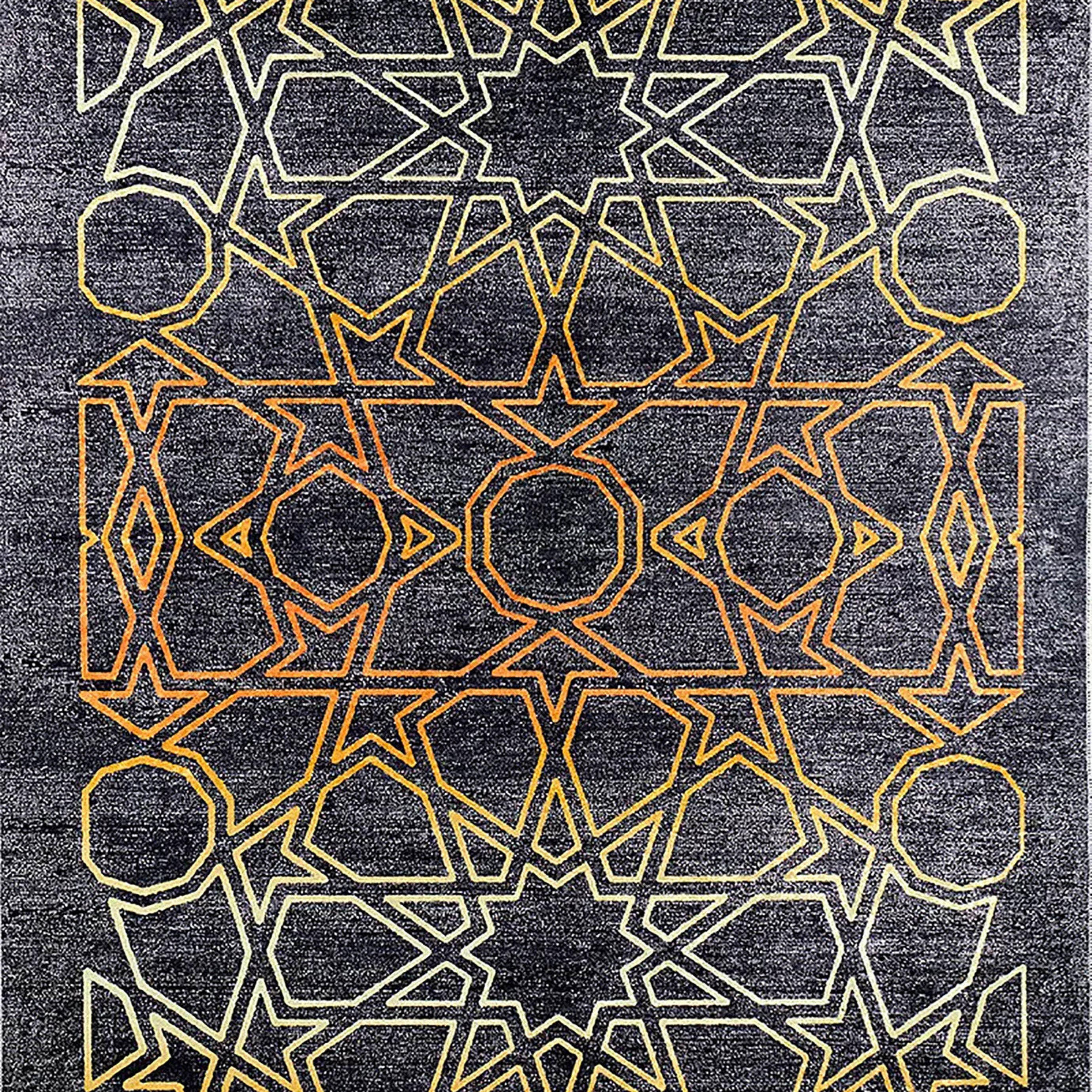 Livia Geometric Artistic Decor Contemporary Black Gold Area Rug