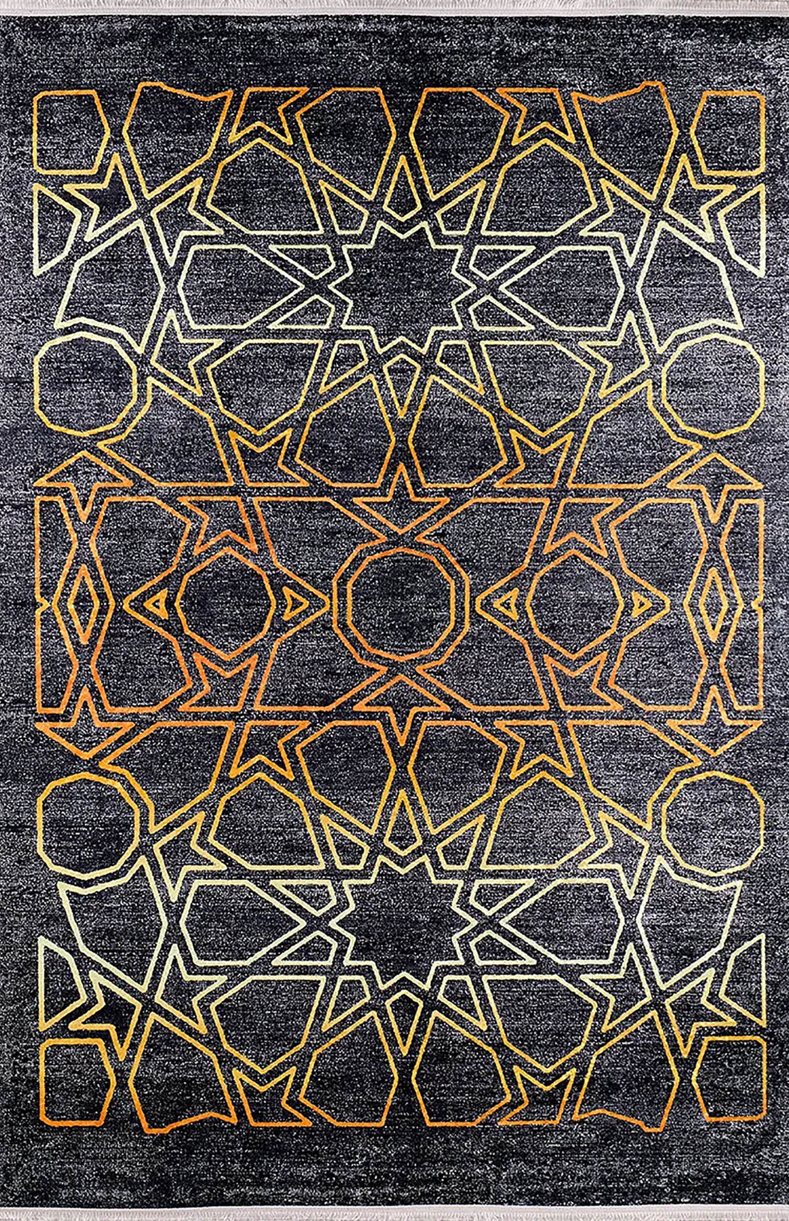 Livia Geometric Artistic Decor Contemporary Black Gold Area Rug