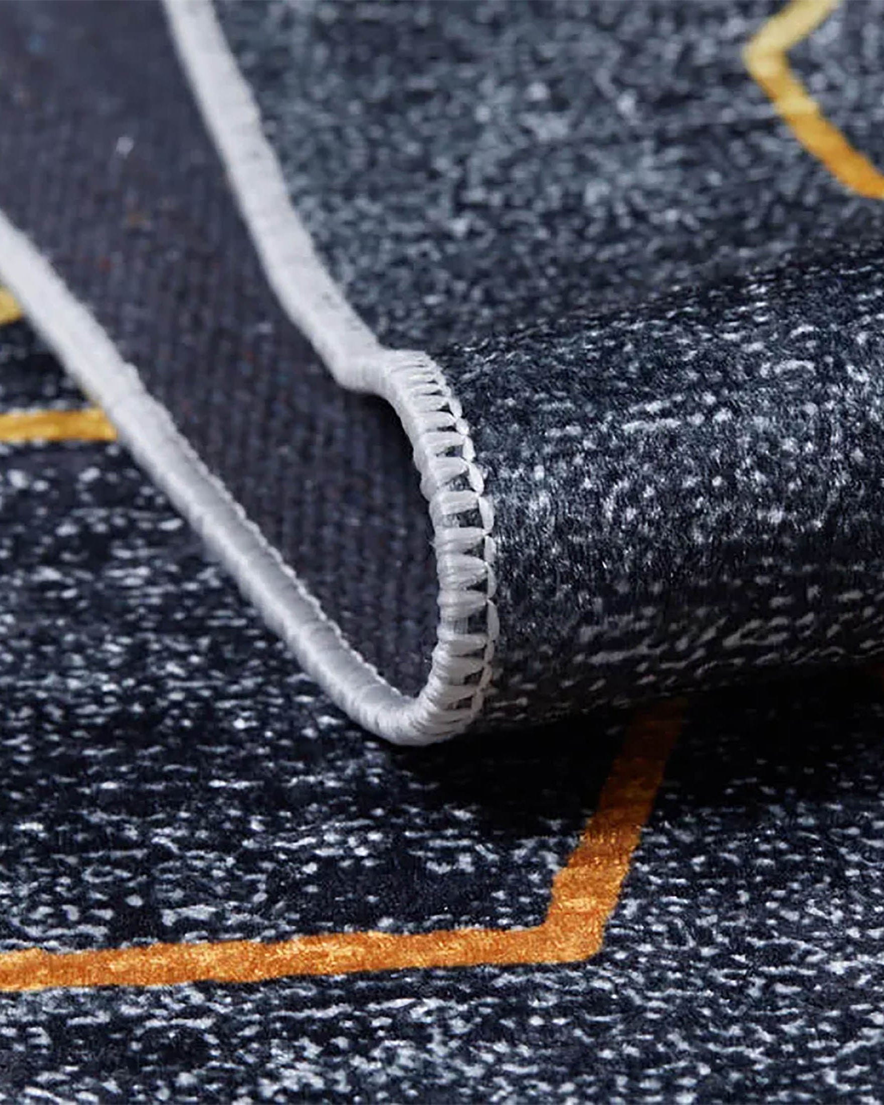 Livia Geometric Artistic Decor Contemporary Black Gold Area Rug