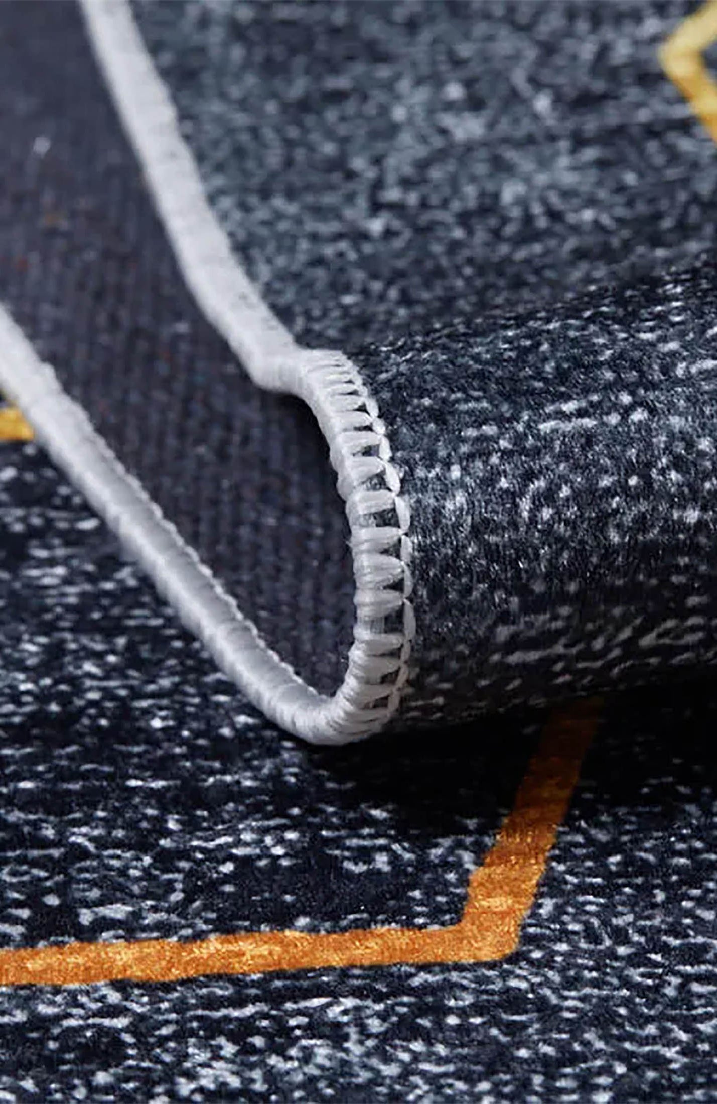 Livia Geometric Artistic Decor Contemporary Black Gold Area Rug