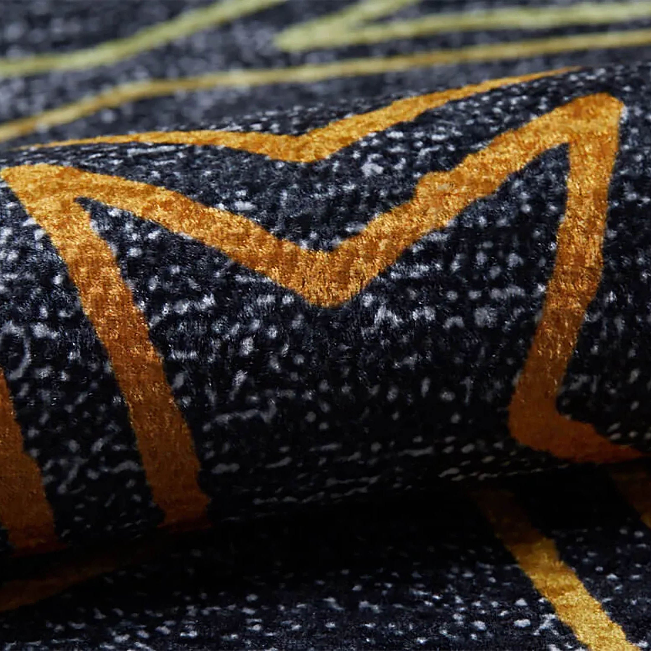 Livia Geometric Artistic Decor Contemporary Black Gold Area Rug