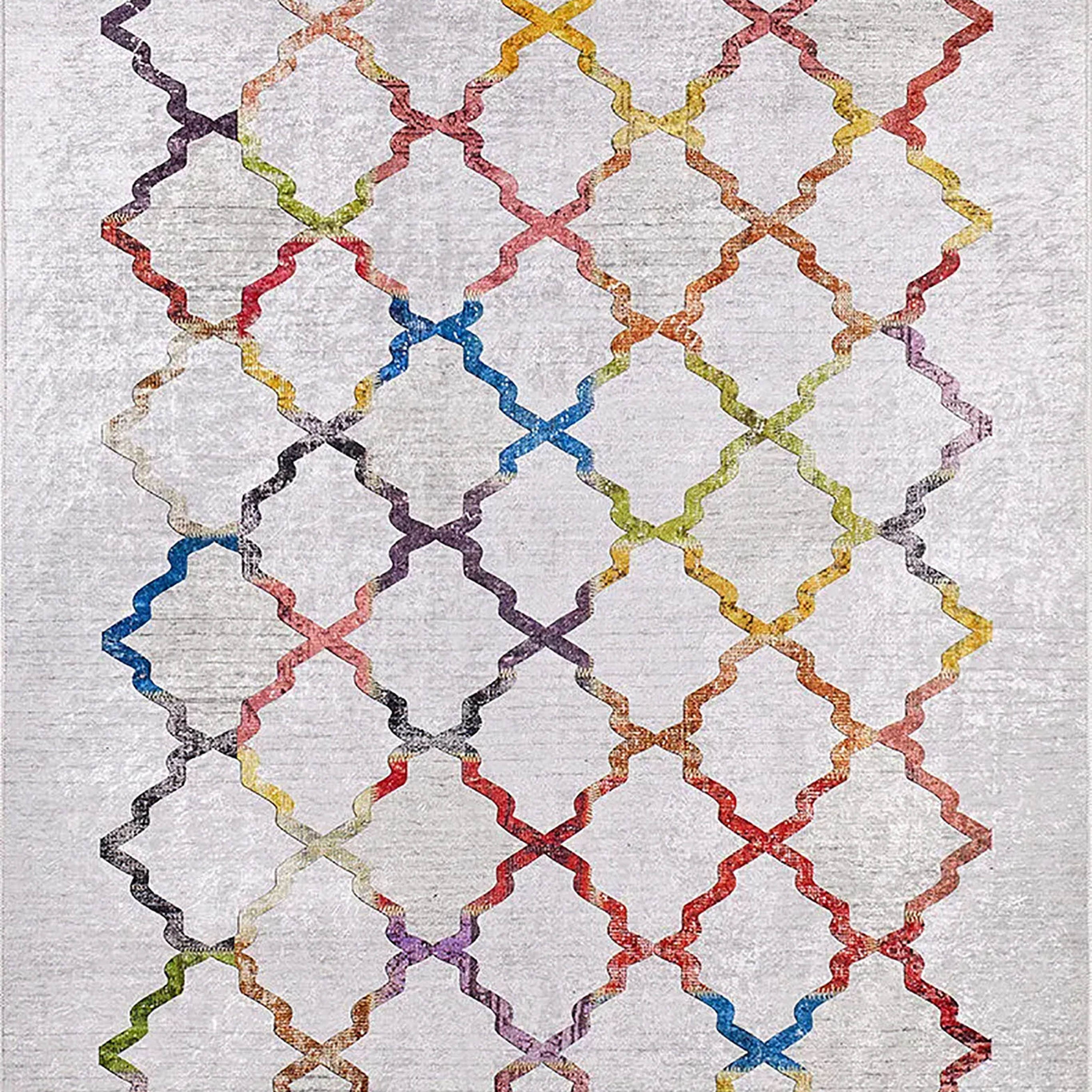 Keyla Geometric Home Decor Rainbow Colors Rug