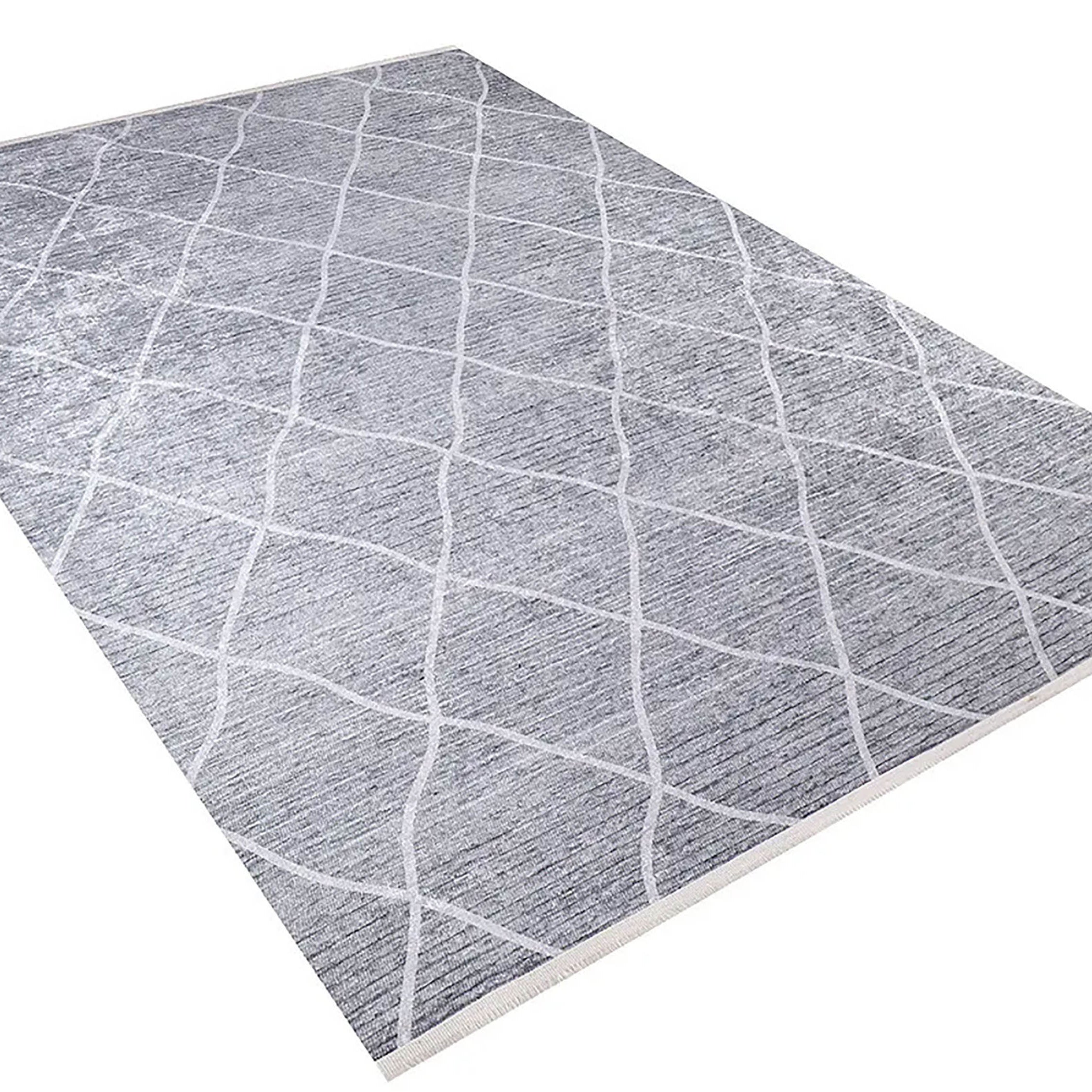 Hayal Moroccan Gray Geometric Modern Luxury Rug