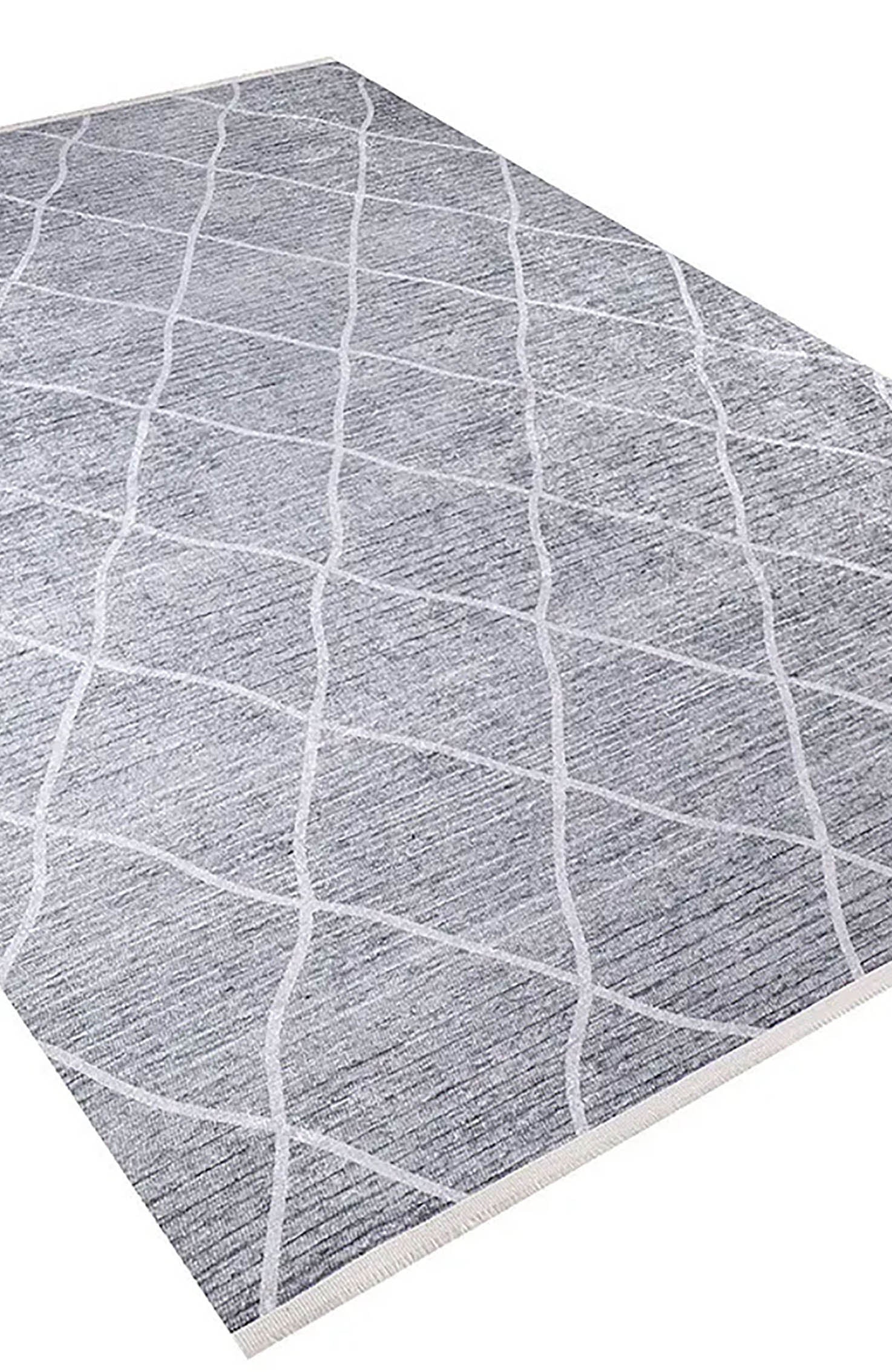 Hayal Moroccan Gray Geometric Modern Luxury Rug