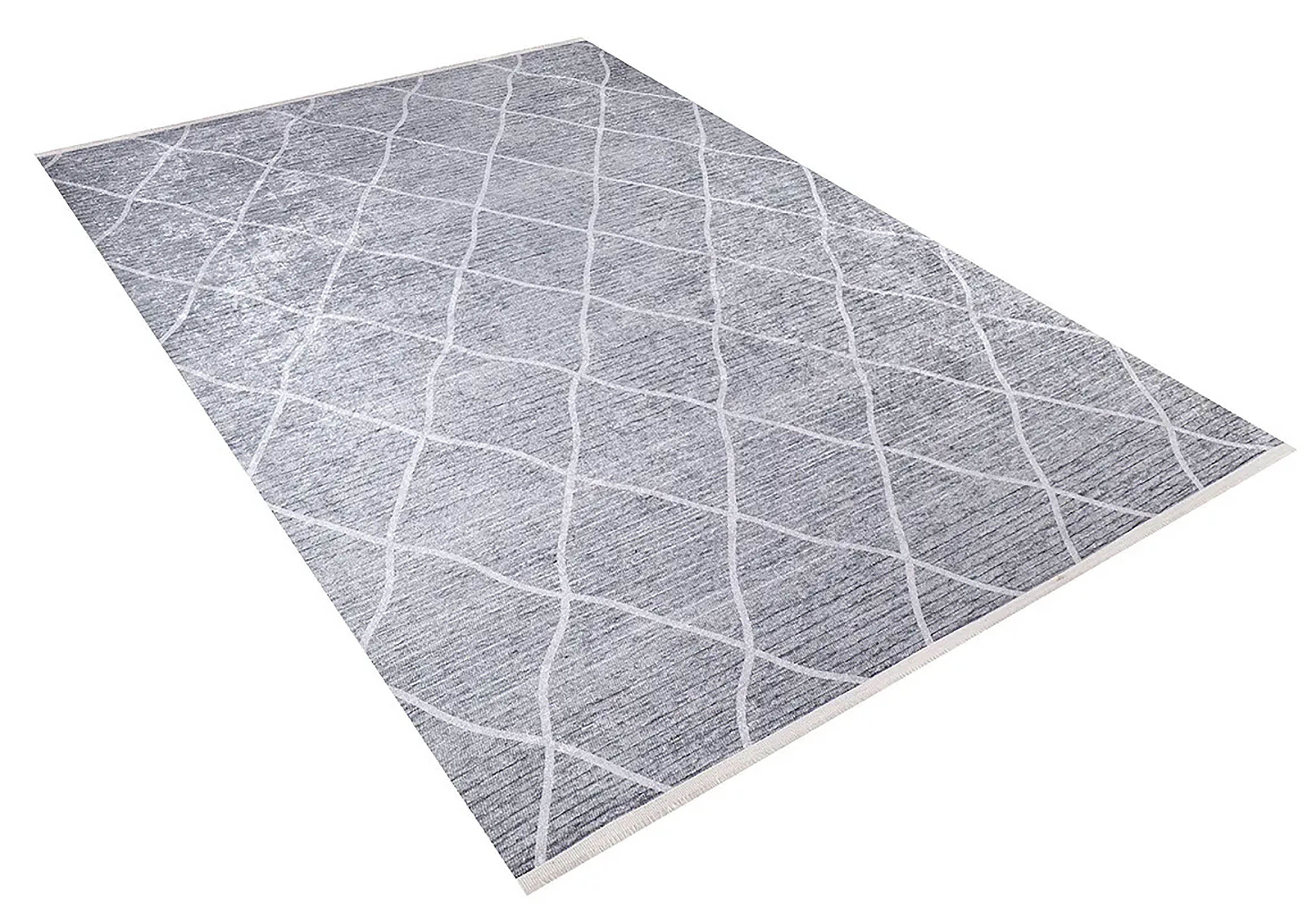 Hayal Moroccan Gray Geometric Modern Luxury Rug
