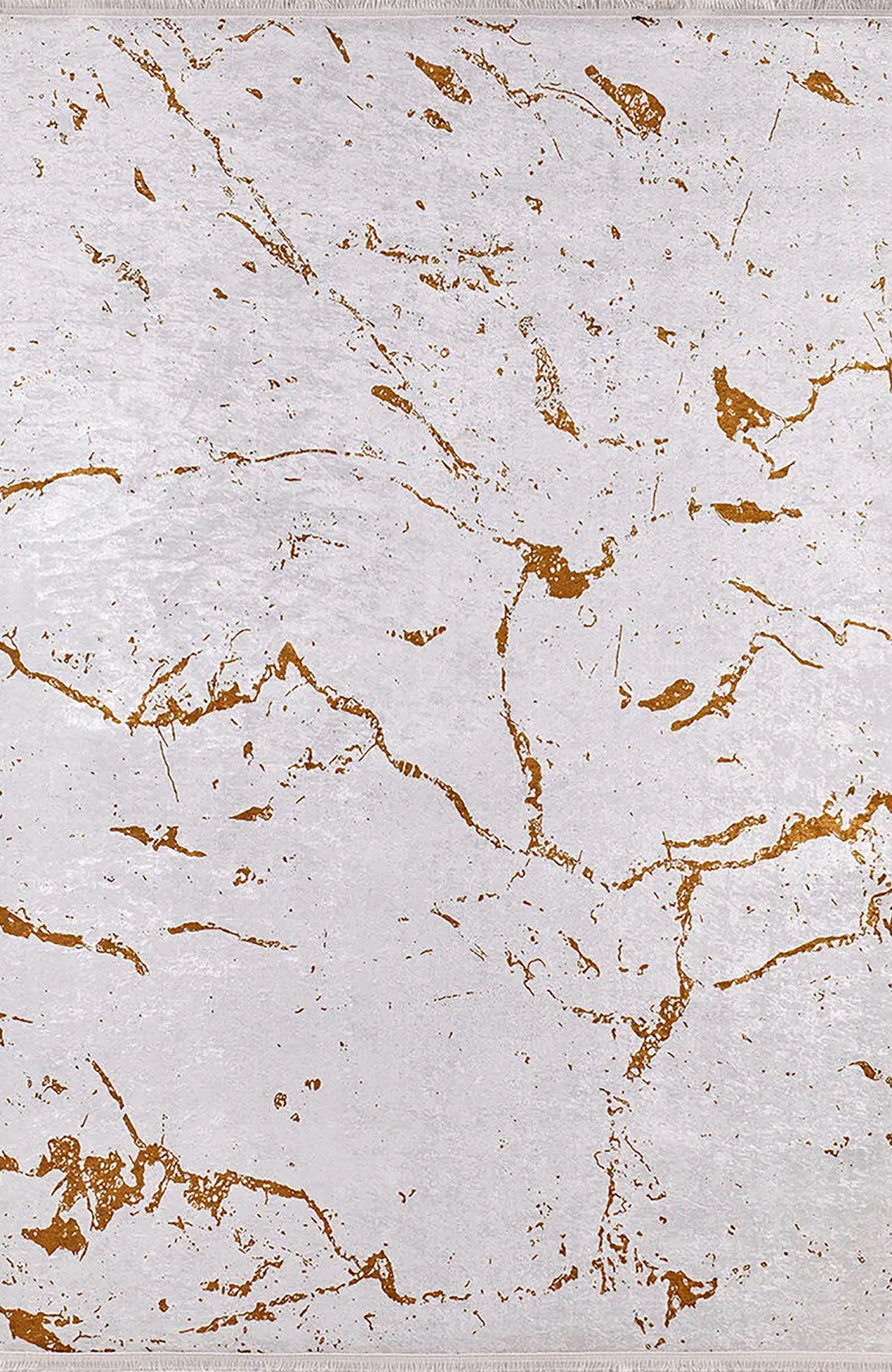 Princess Marble Style Cream Gold Art Deco Luxury Modern Home Rug