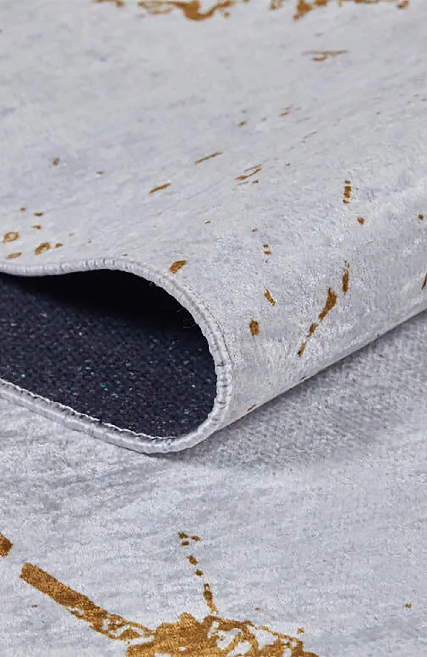 Princess Marble Style Cream Gold Art Deco Luxury Modern Home Rug