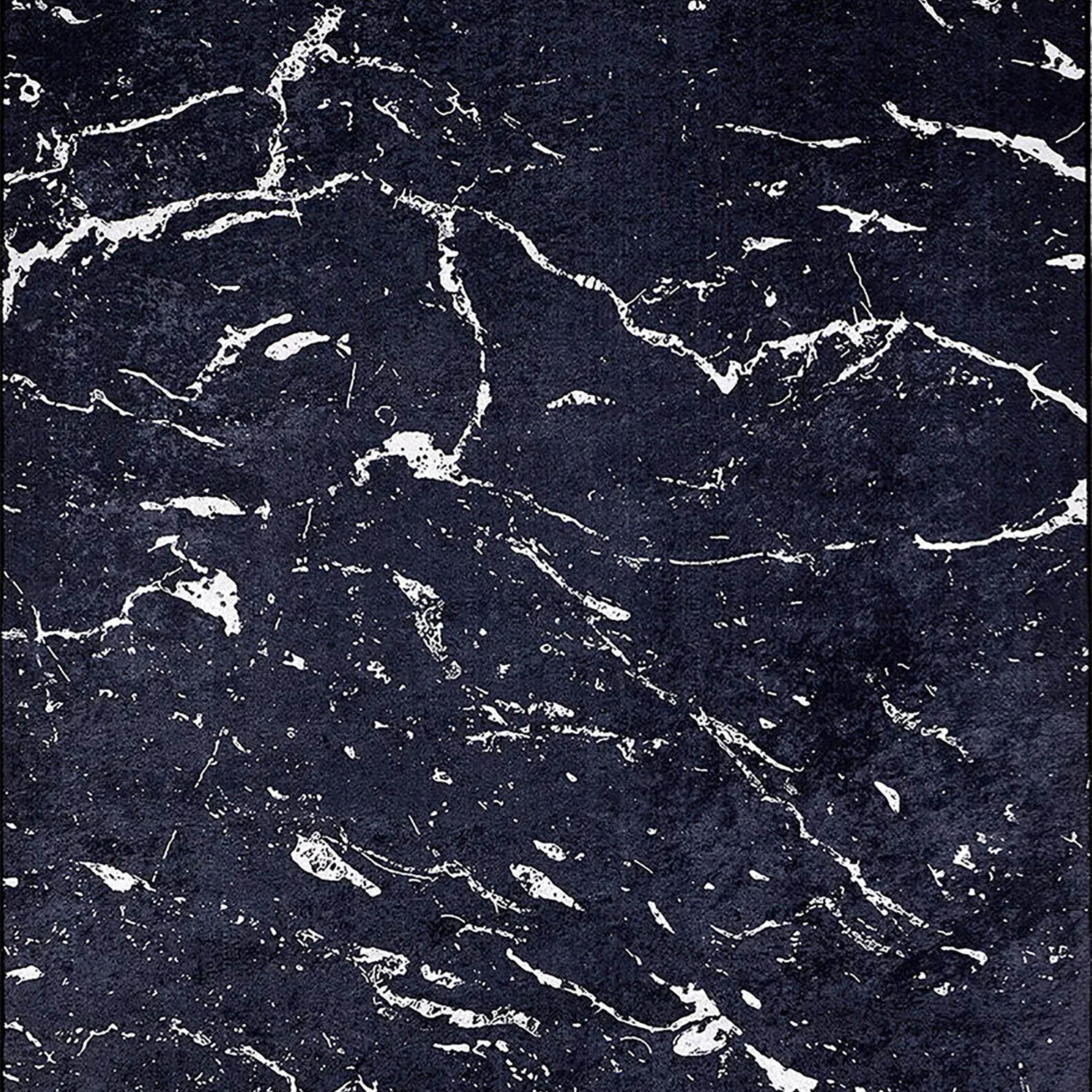 Alexia Marble Style Black luxury Home Modern Art Rug