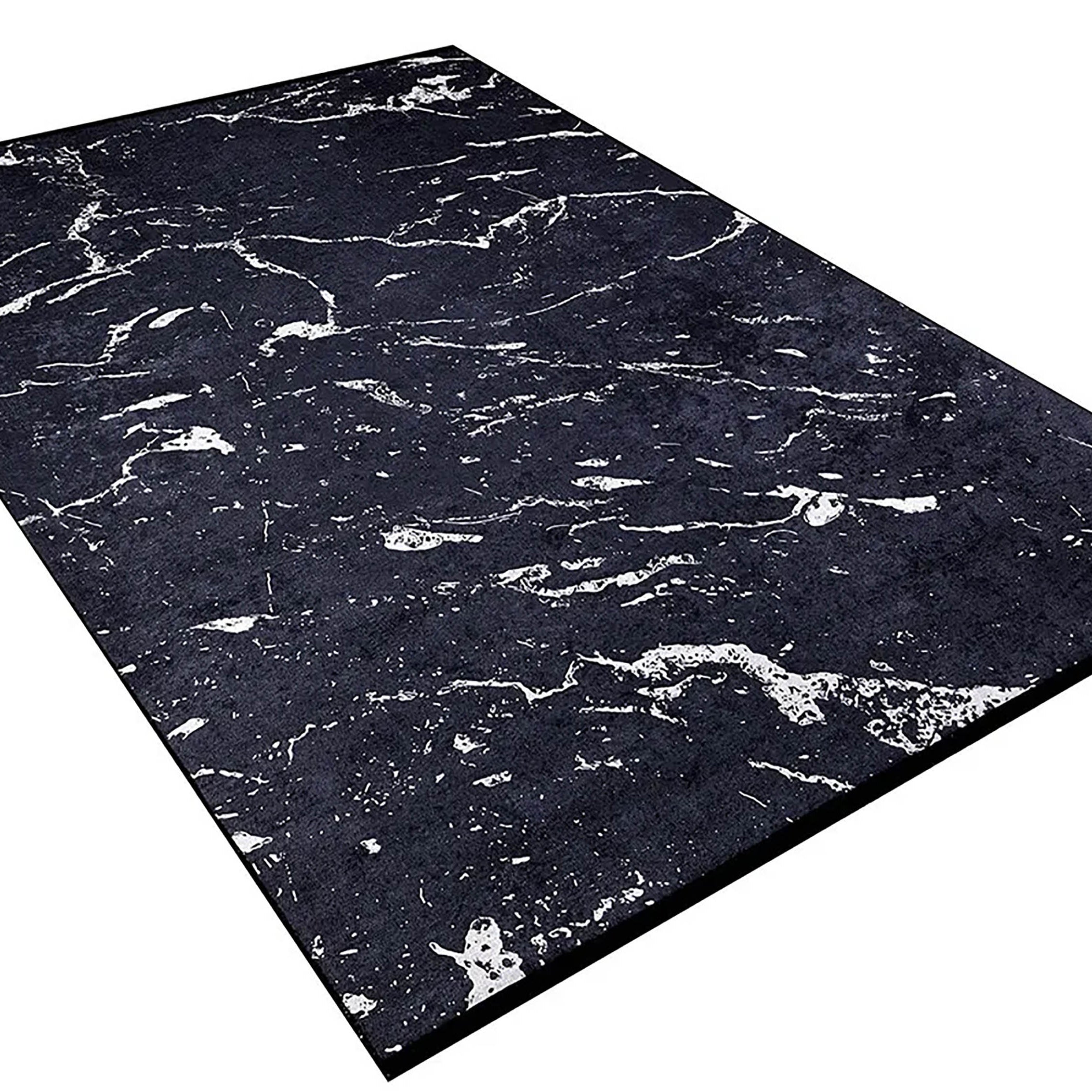 Alexia Marble Style Black luxury Home Modern Art Rug