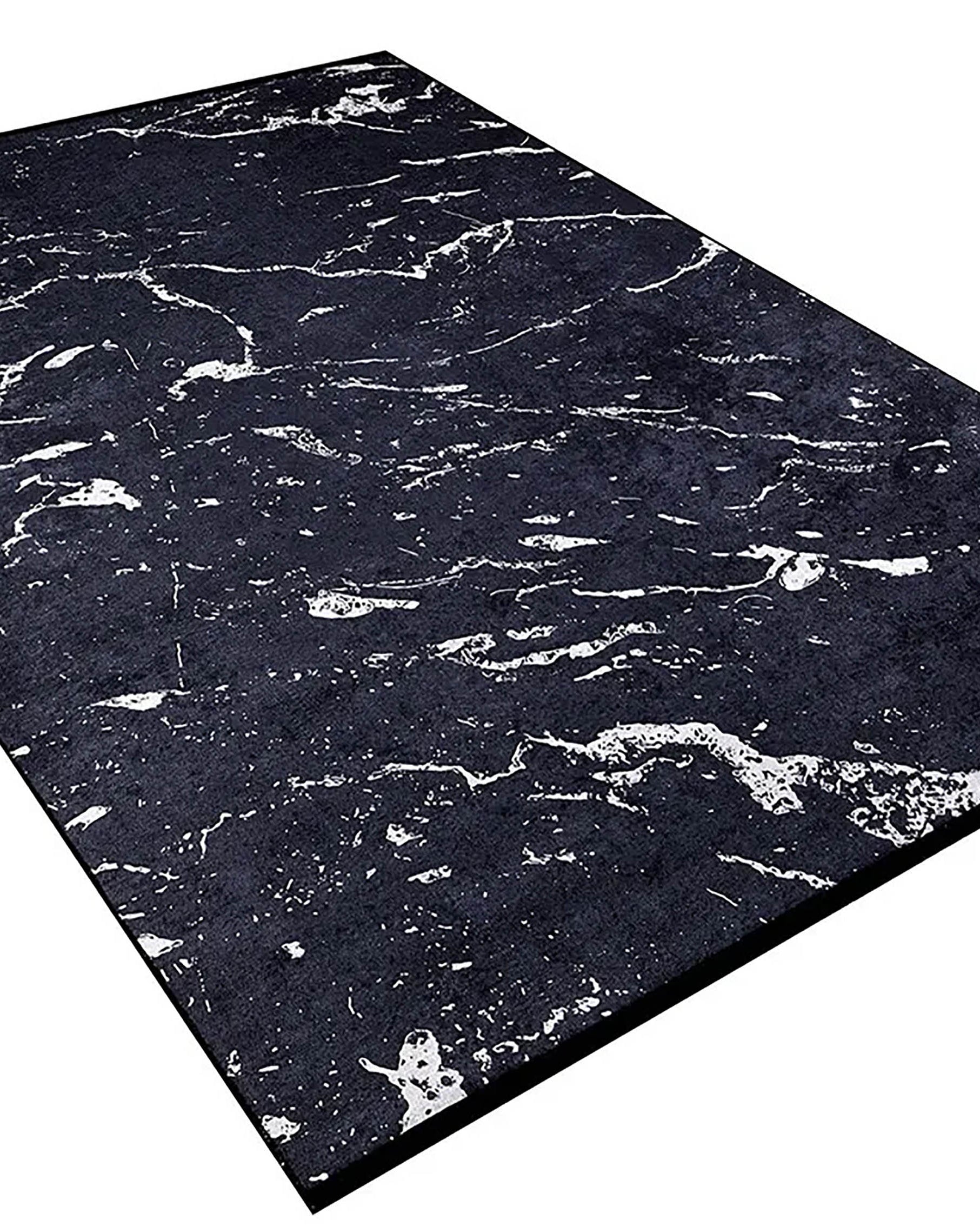 Alexia Marble Style Black luxury Home Modern Art Rug