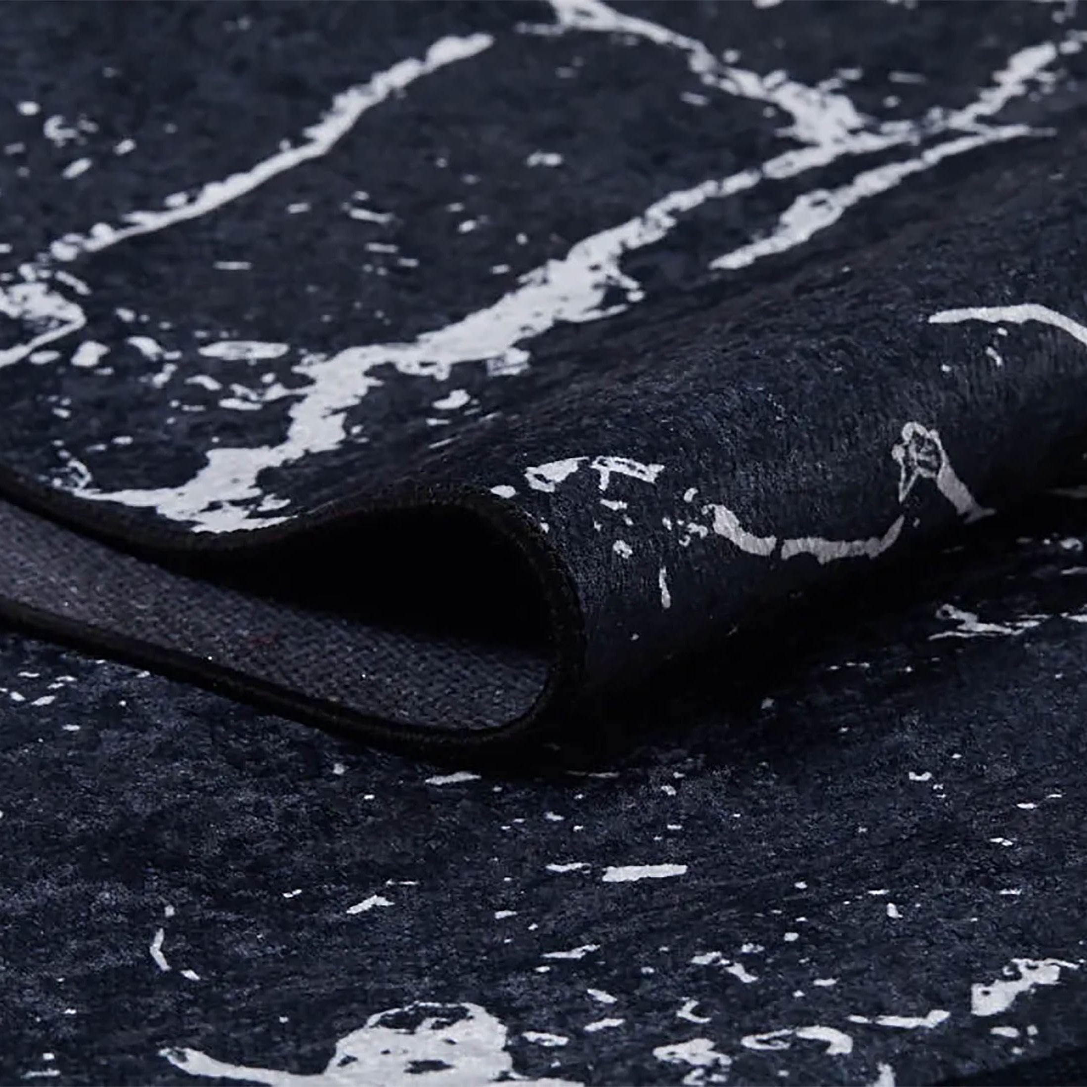 Alexia Marble Style Black luxury Home Modern Art Rug