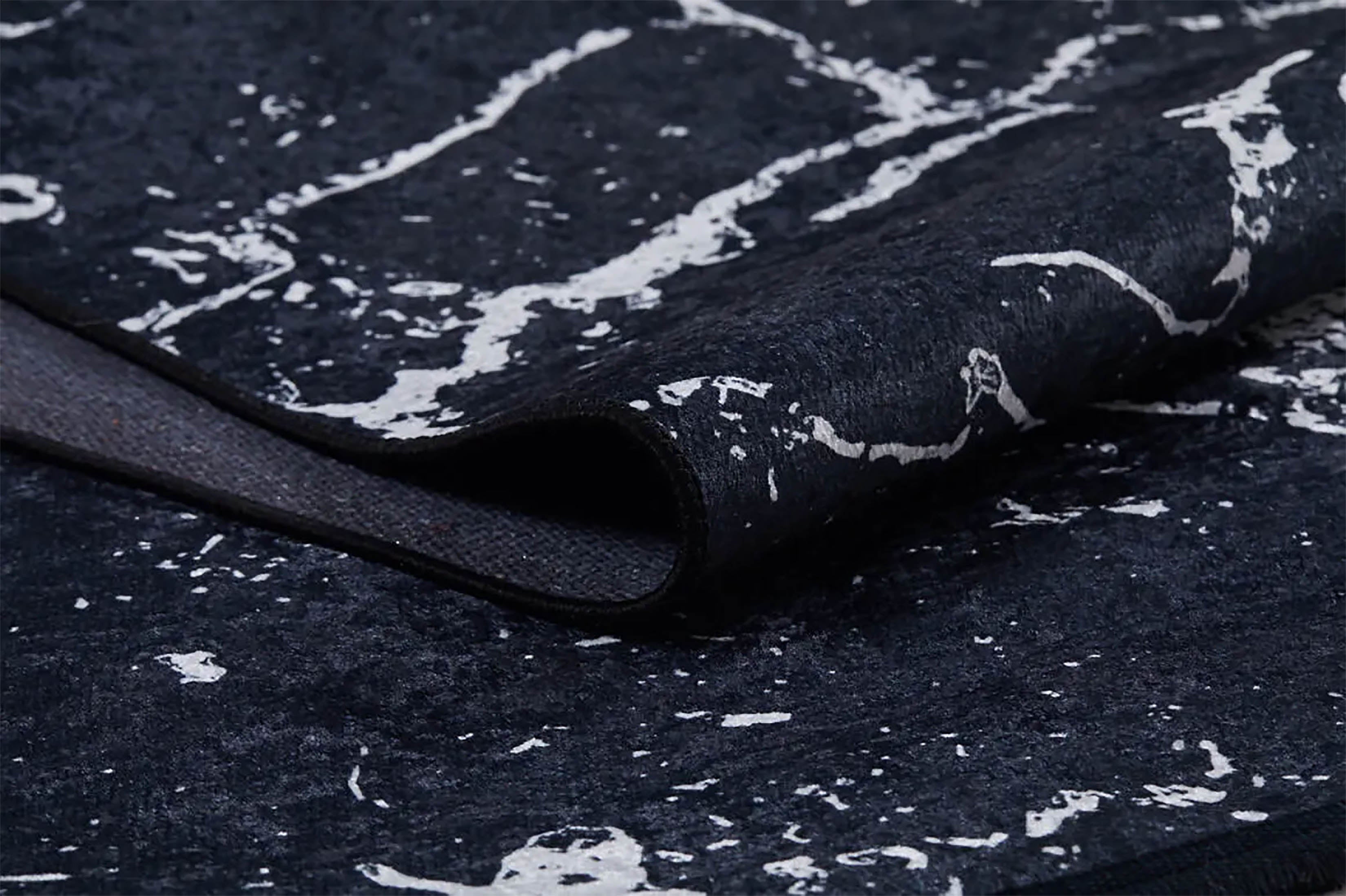 Alexia Marble Style Black luxury Home Modern Art Rug