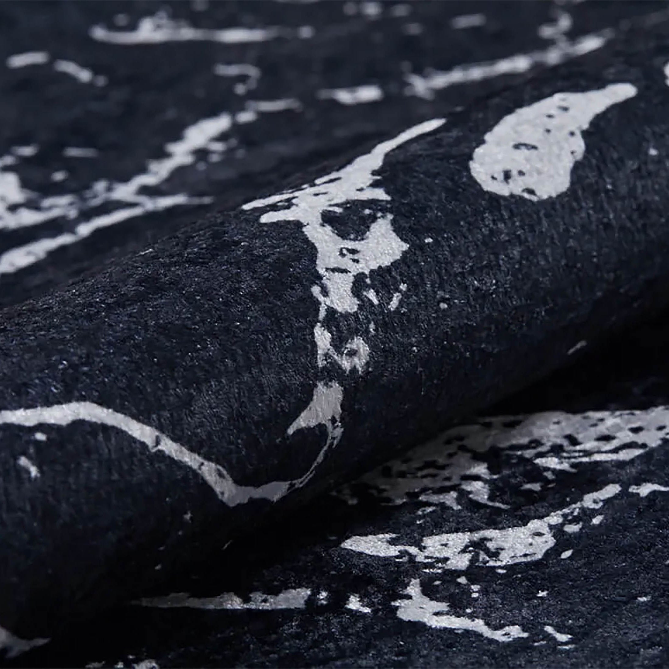 Alexia Marble Style Black luxury Home Modern Art Rug