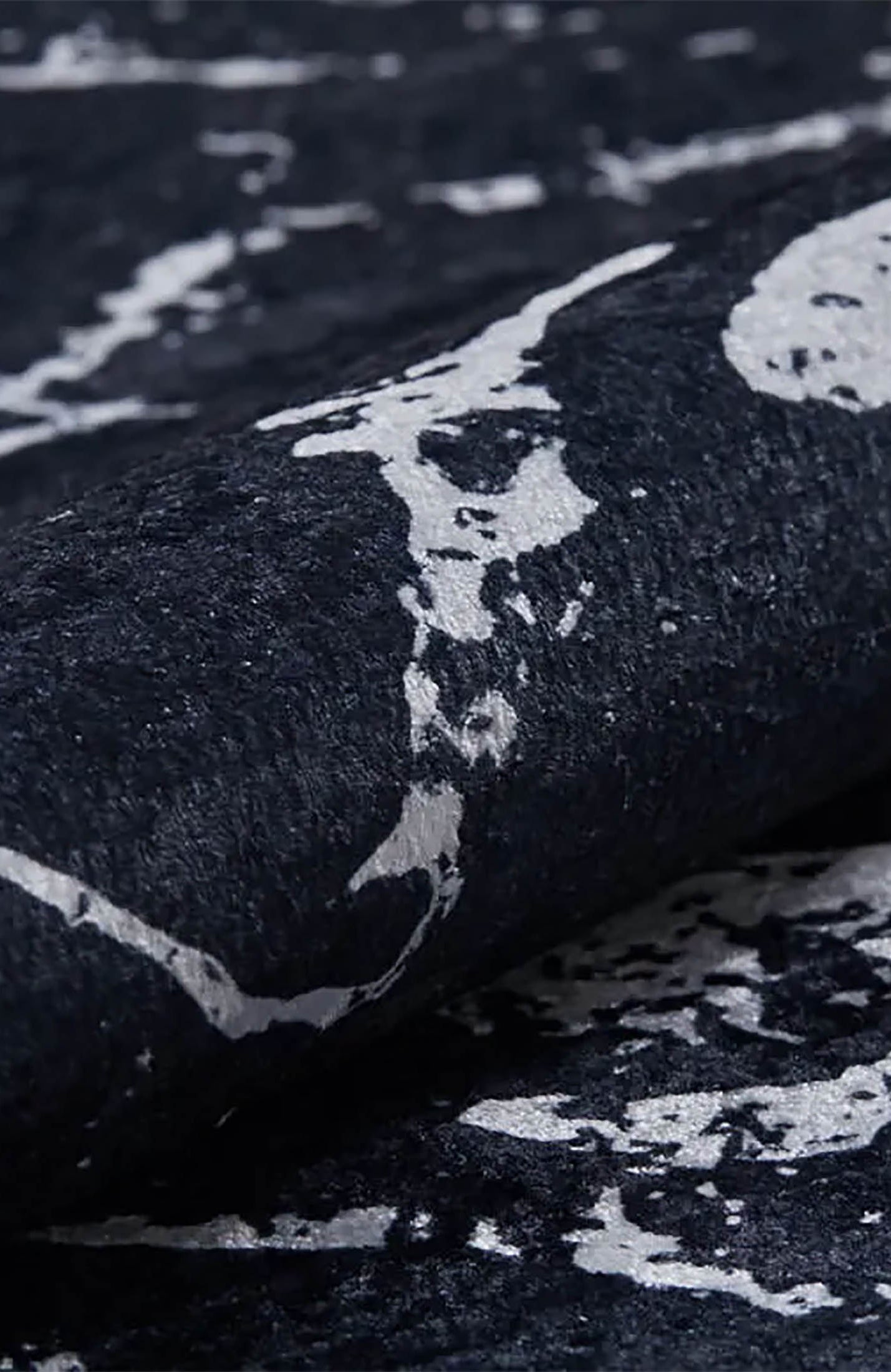 Alexia Marble Style Black luxury Home Modern Art Rug