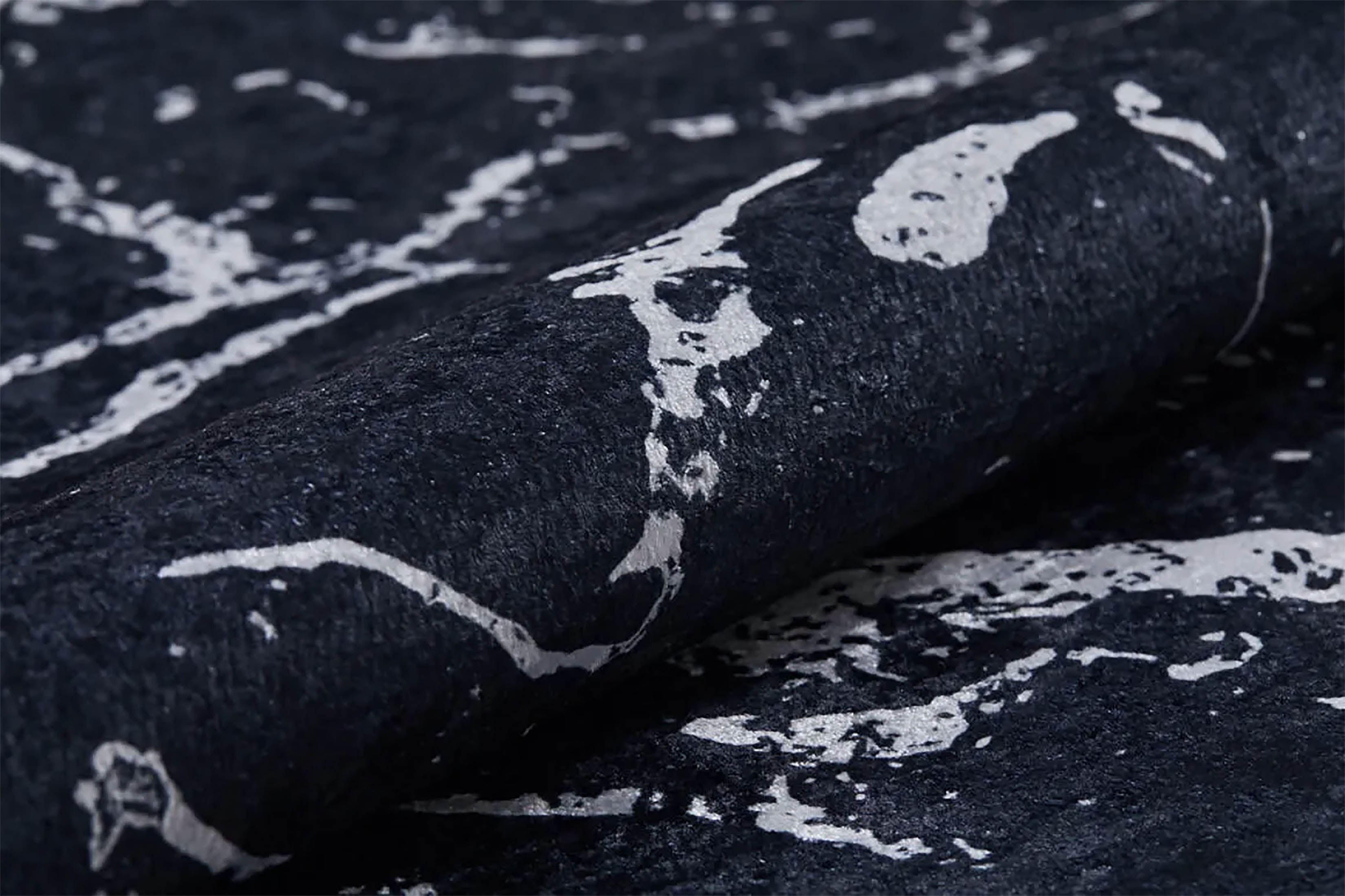 Alexia Marble Style Black luxury Home Modern Art Rug