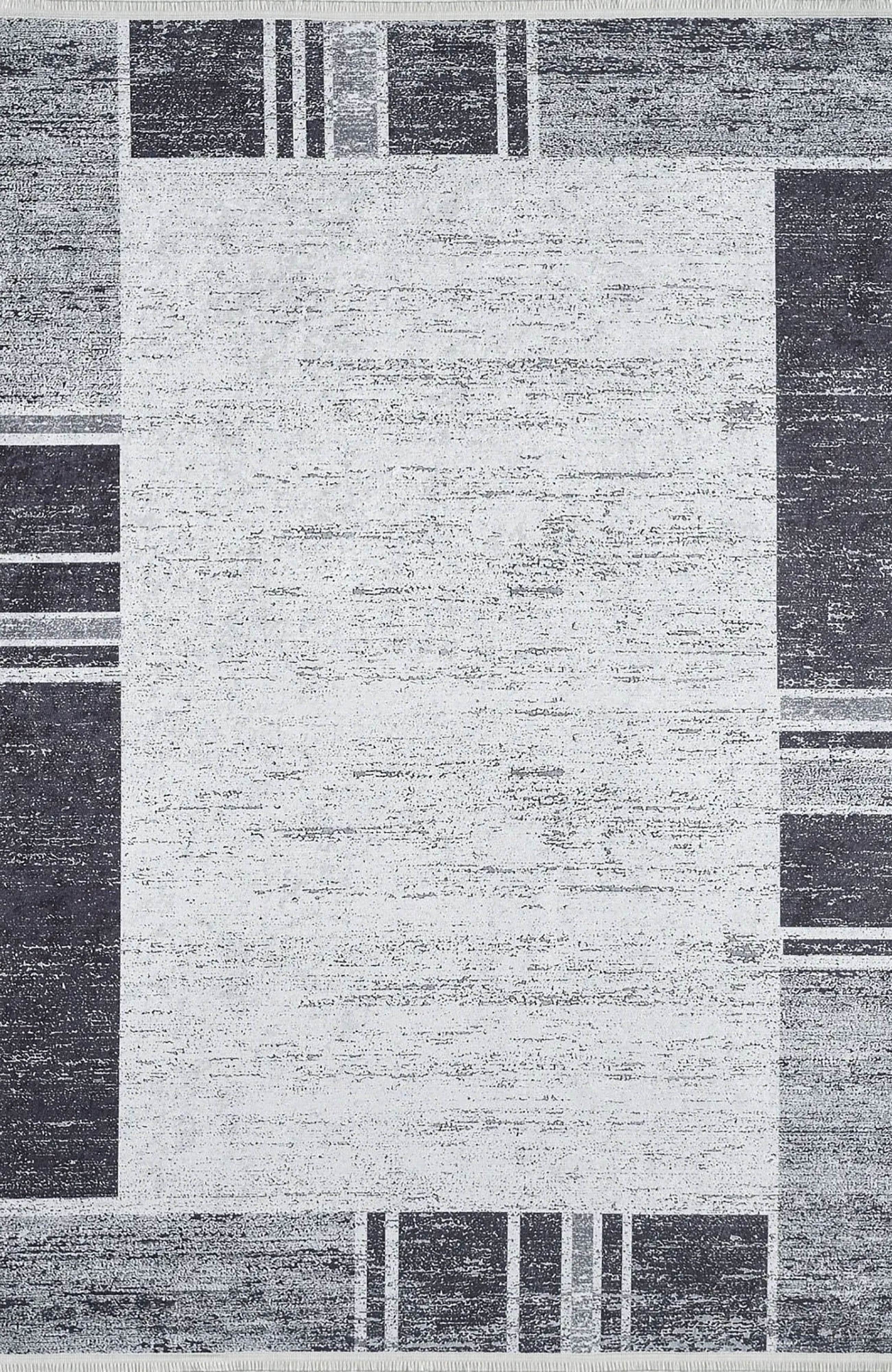 Samira Geometric Design Black Gray Contemporary Boho Decor Rug