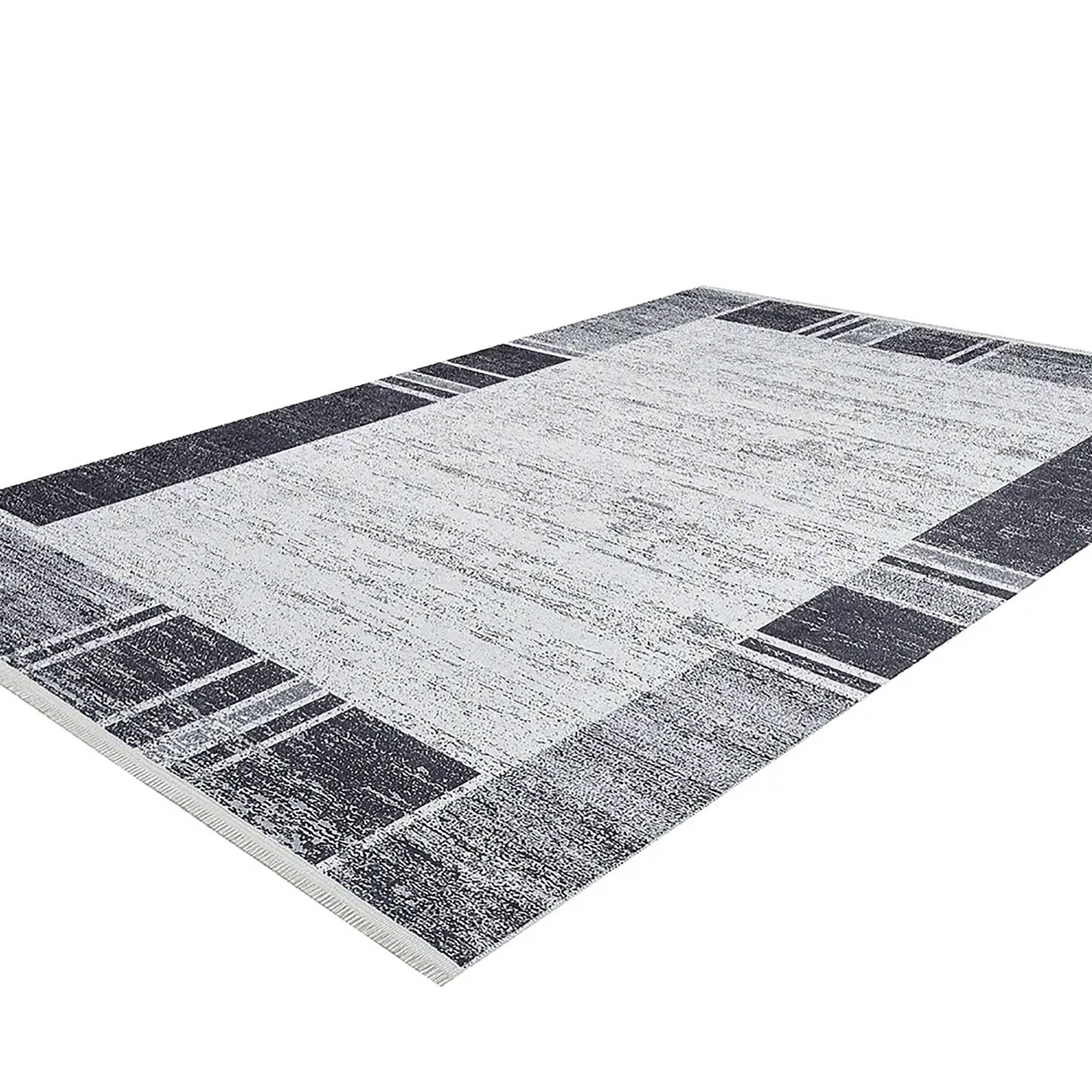 Samira Geometric Design Black Gray Contemporary Boho Decor Rug