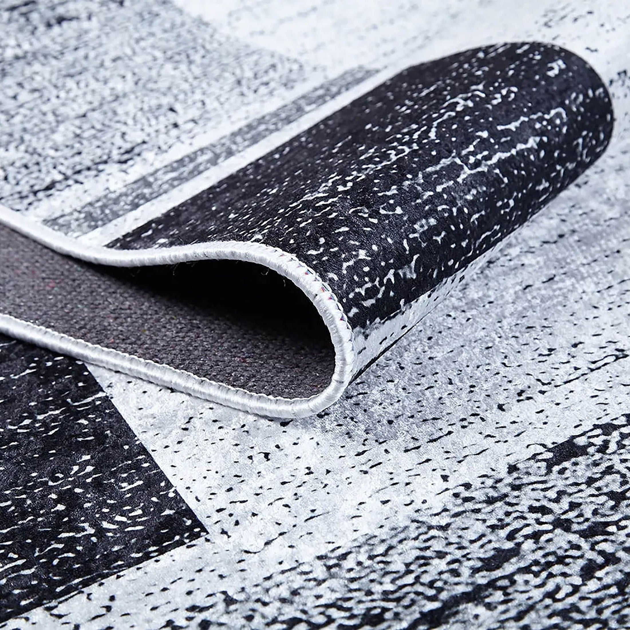 Samira Geometric Design Black Gray Contemporary Boho Decor Rug