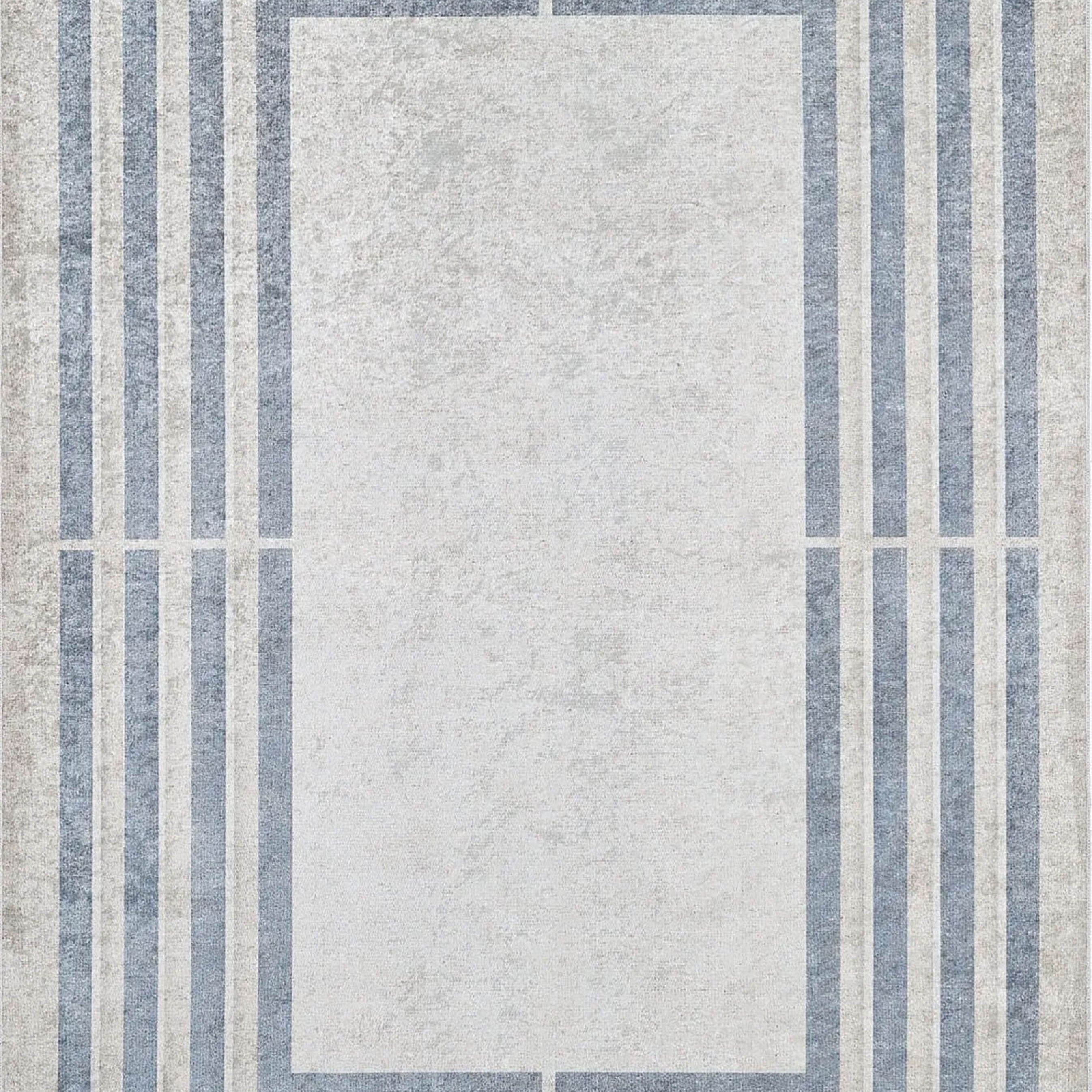 Savanna Geometric Design Blue Gray Luxury Rug