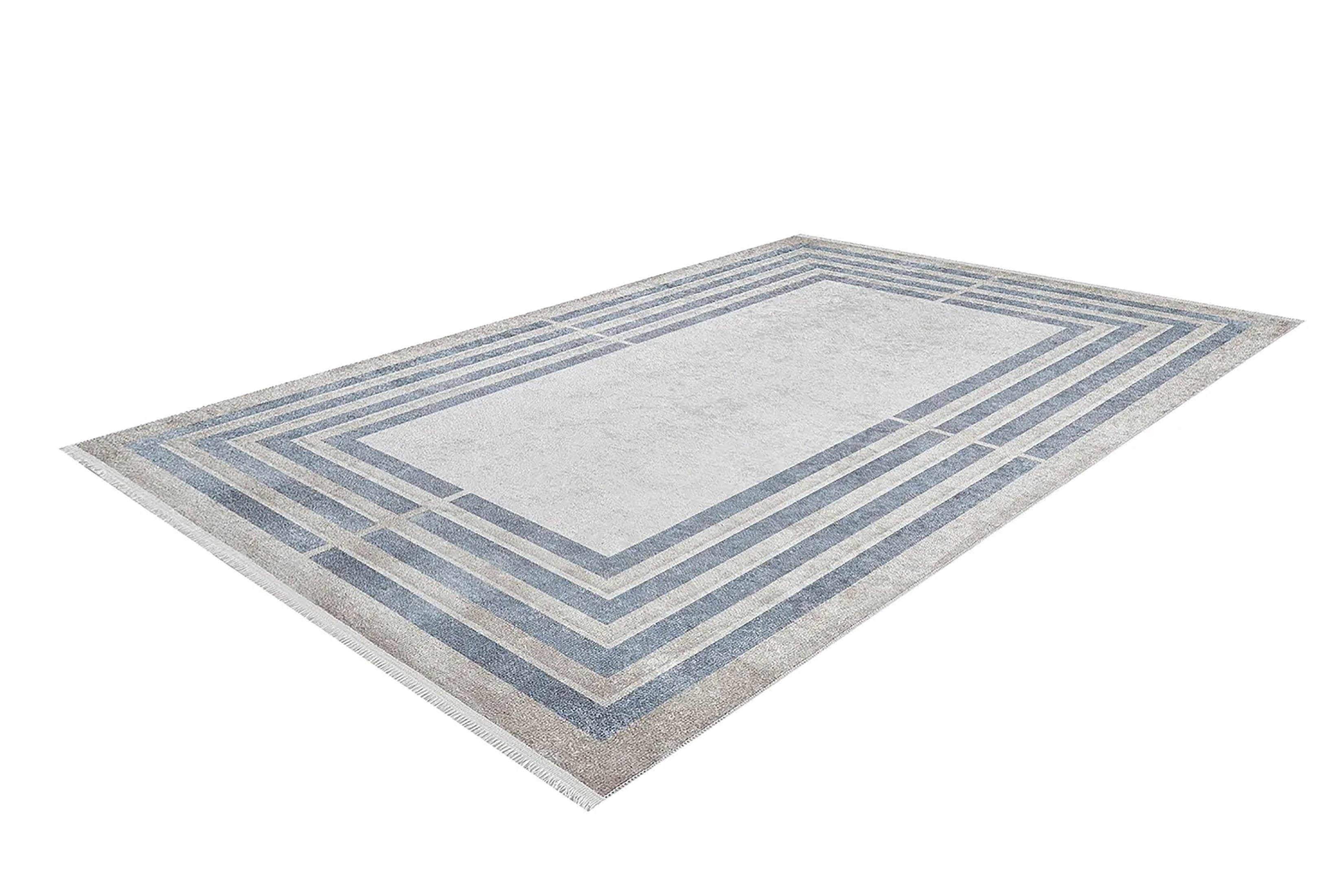 Savanna Geometric Design Blue Gray Luxury Rug