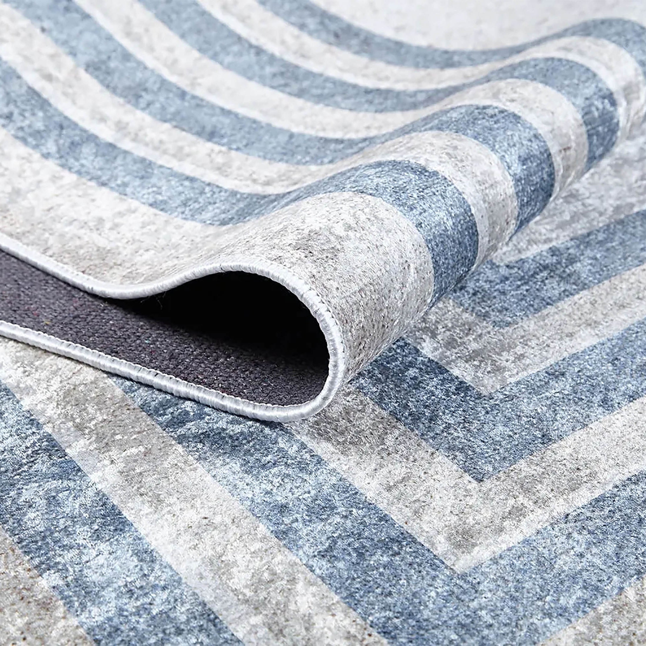 Savanna Geometric Design Blue Gray Luxury Rug