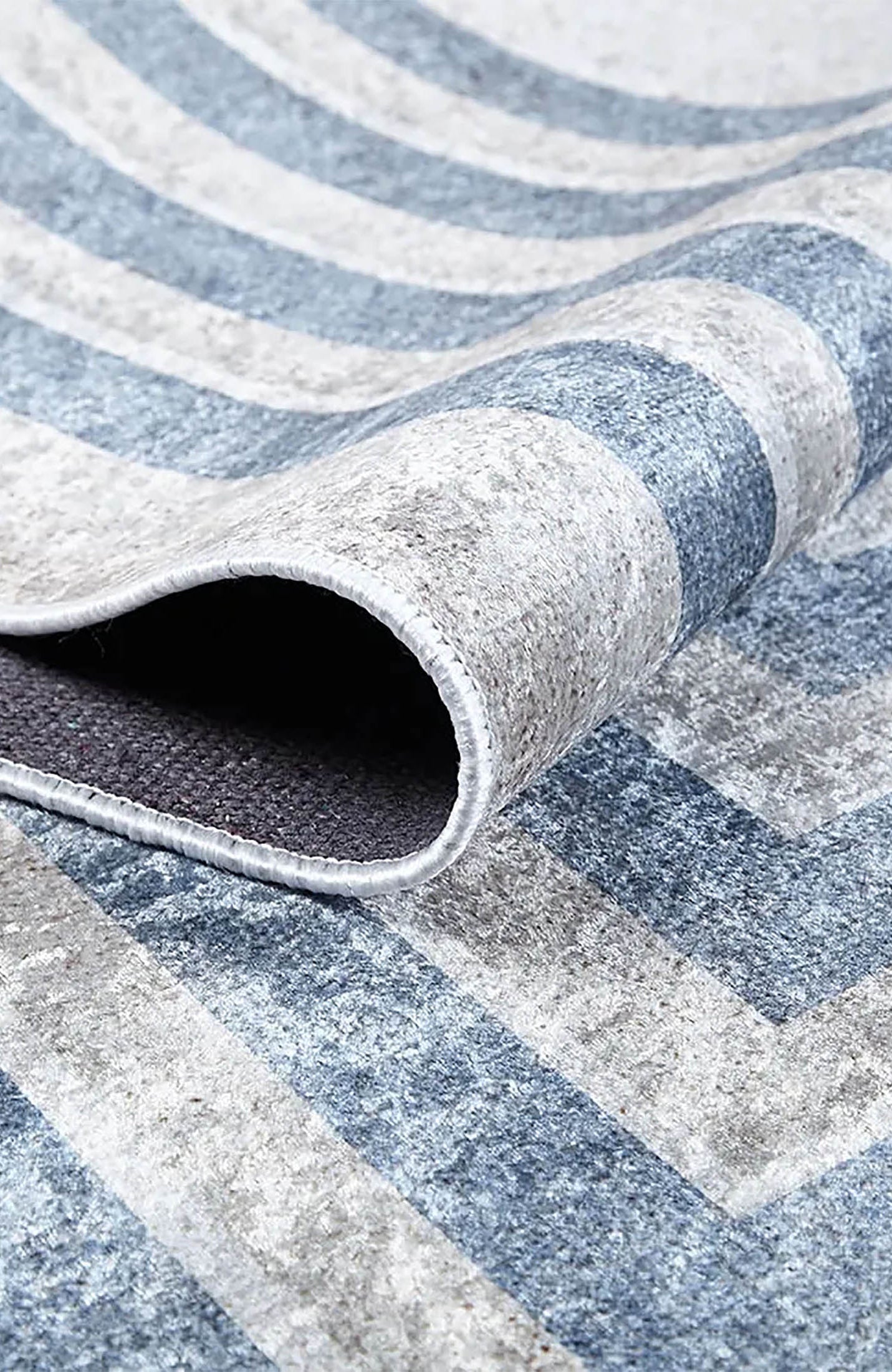 Savanna Geometric Design Blue Gray Luxury Rug