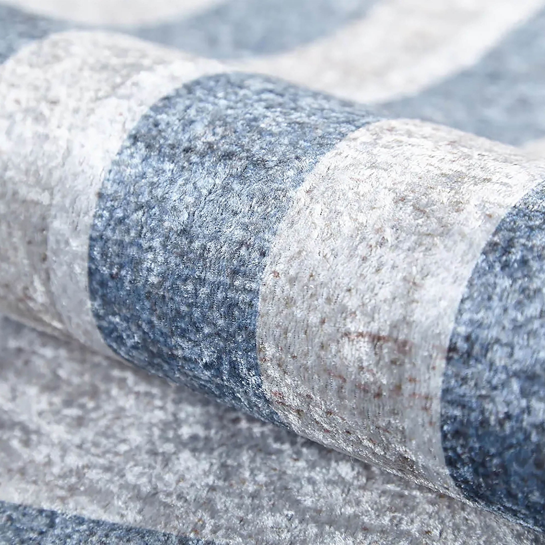 Savanna Geometric Design Blue Gray Luxury Rug