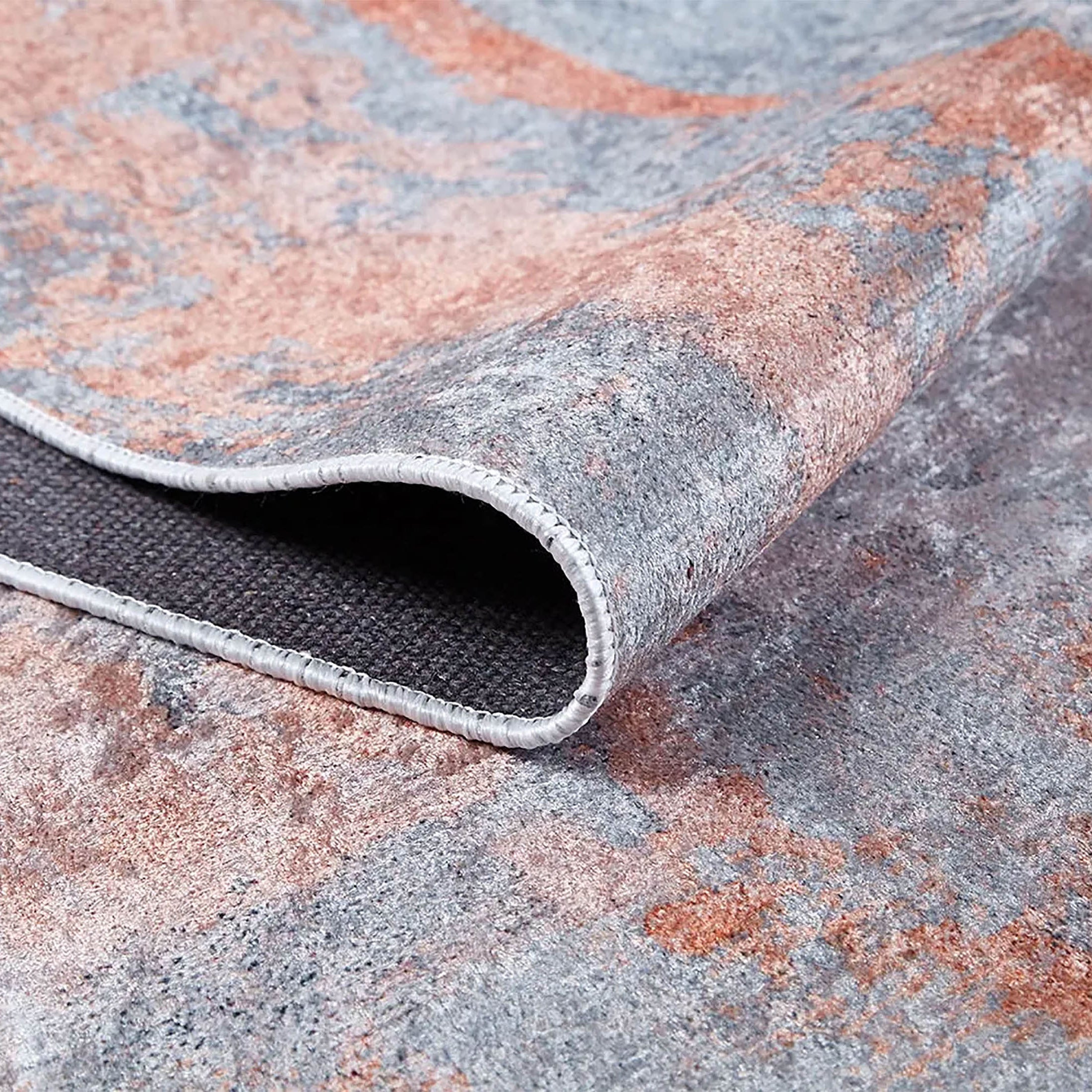 Haven Abstract Orange Grey Modern Rug