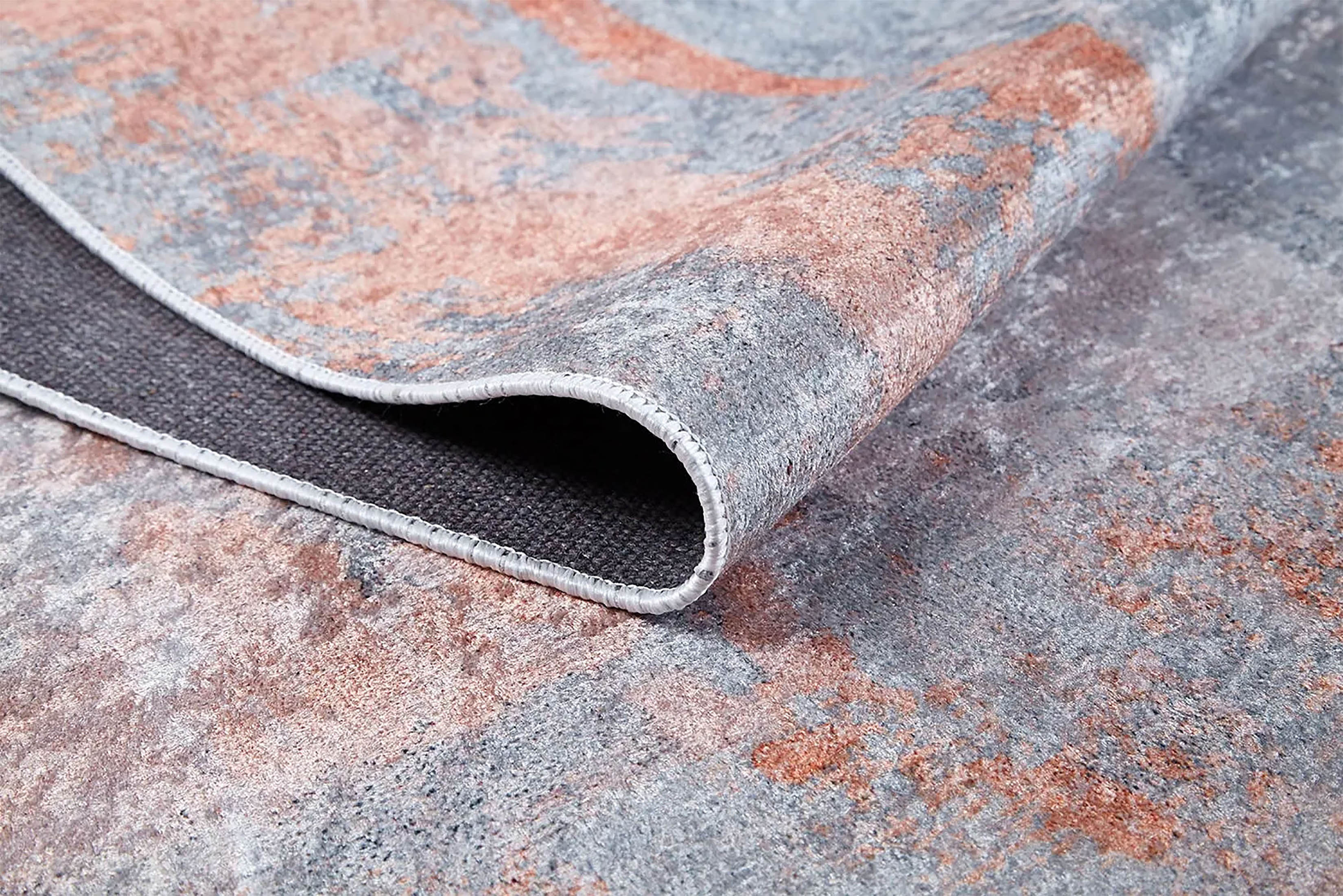 Haven Abstract Orange Grey Modern Rug