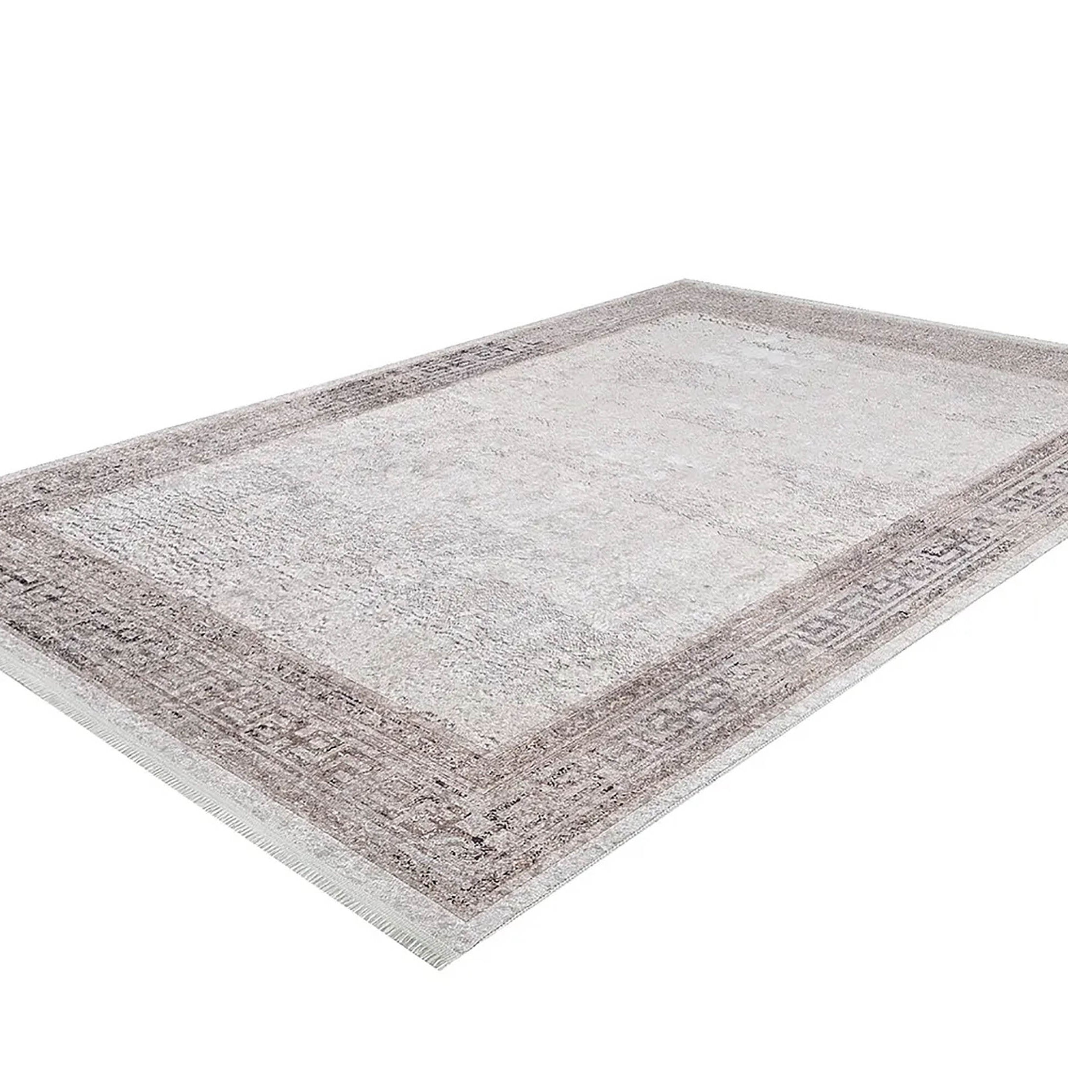 Deha Marble Powder Beige Greek Key Border Rug