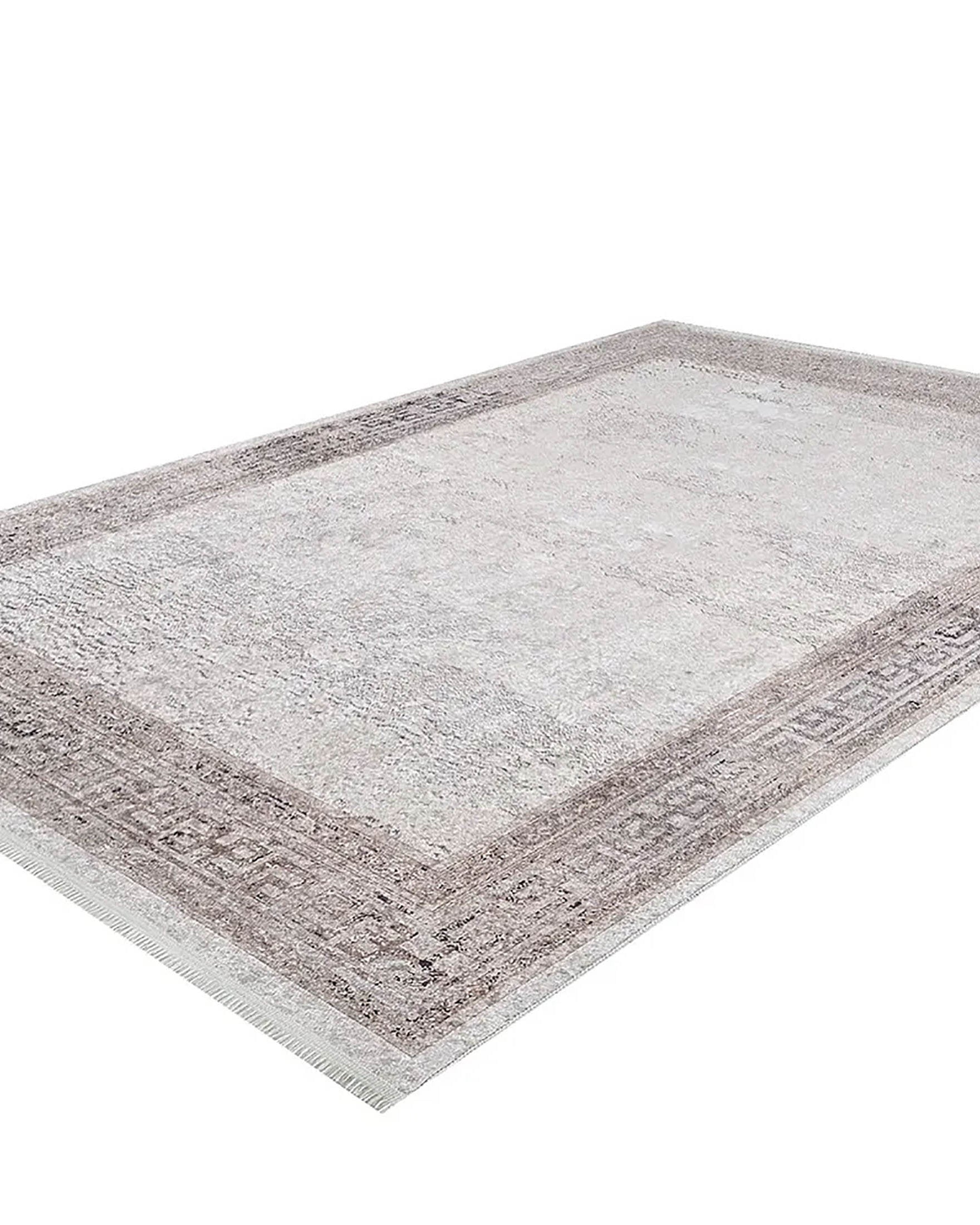 Deha Marble Powder Beige Greek Key Border Rug