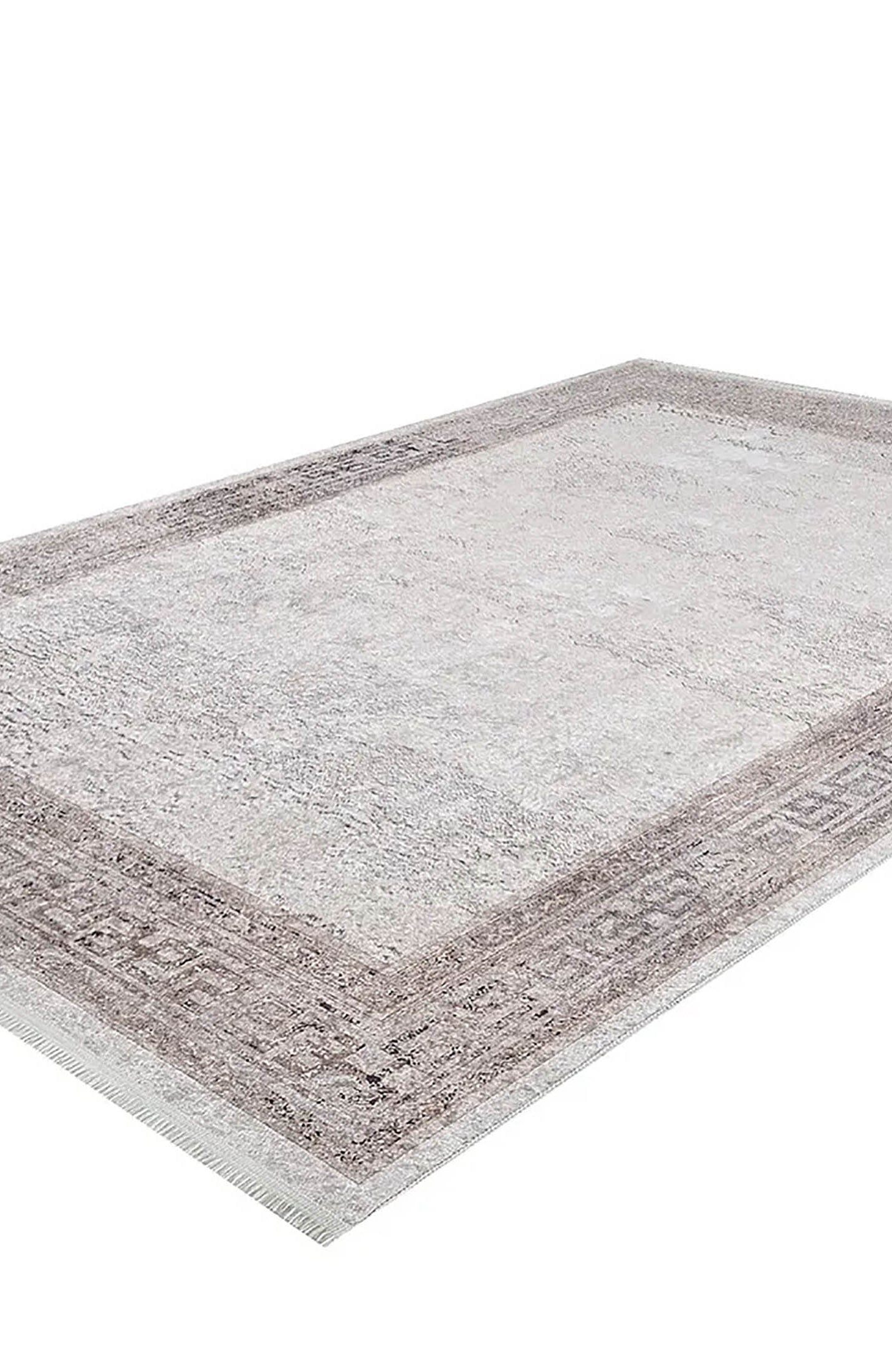 Deha Marble Powder Beige Greek Key Border Rug