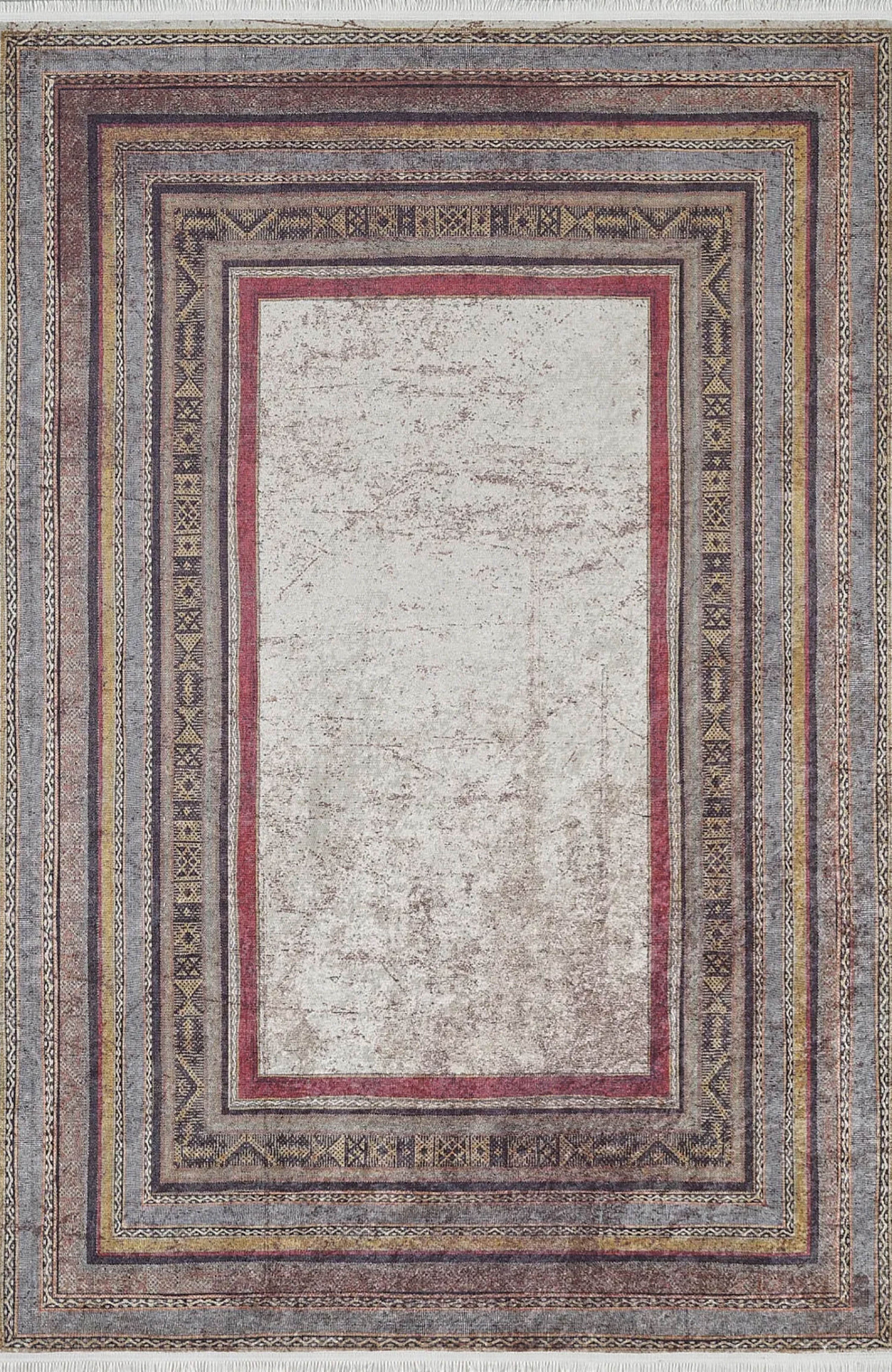 Dania Geometric Oriental Home Decor Bordered Multi Color Rug