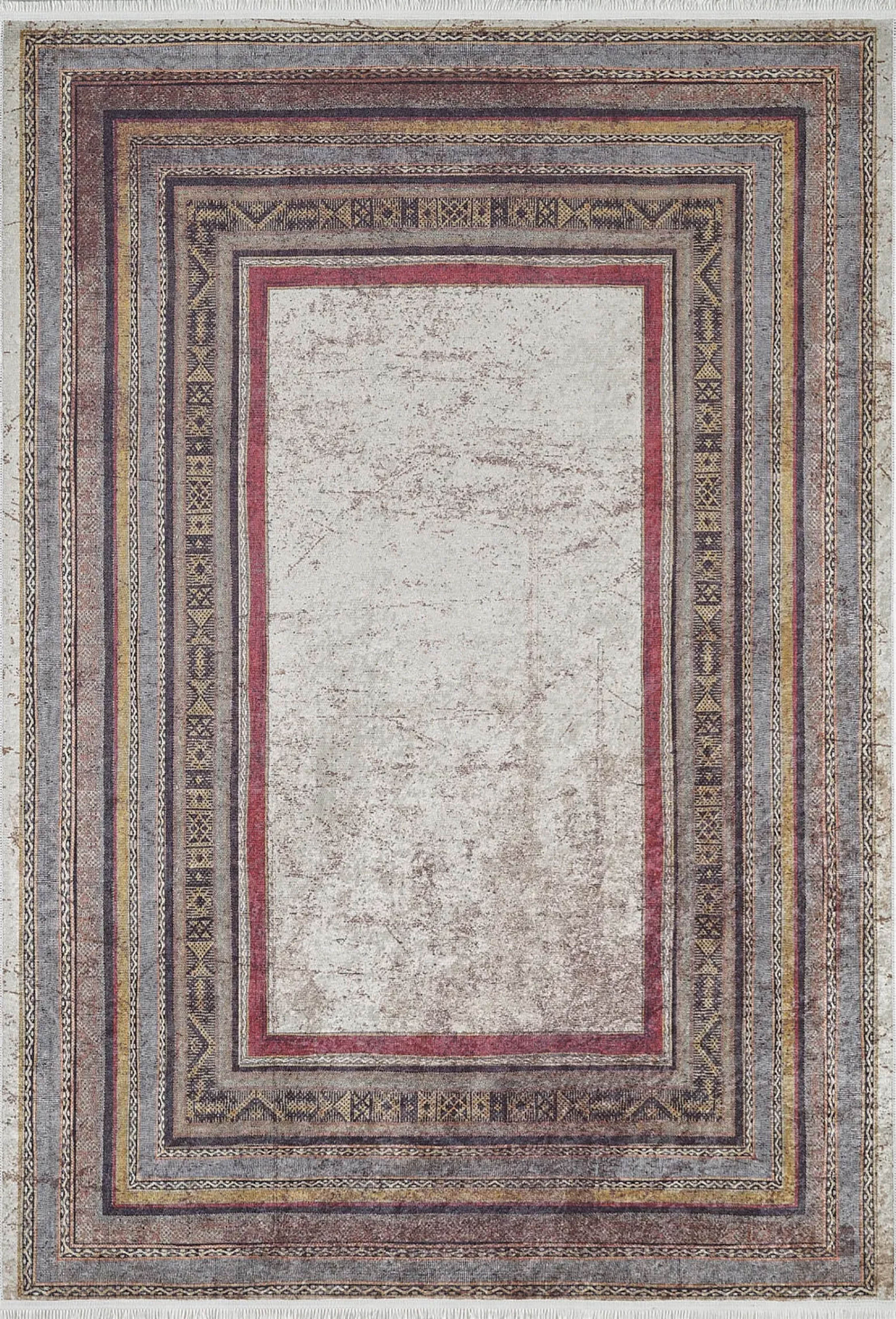 Dania Geometric Oriental Home Decor Bordered Multi Color Rug