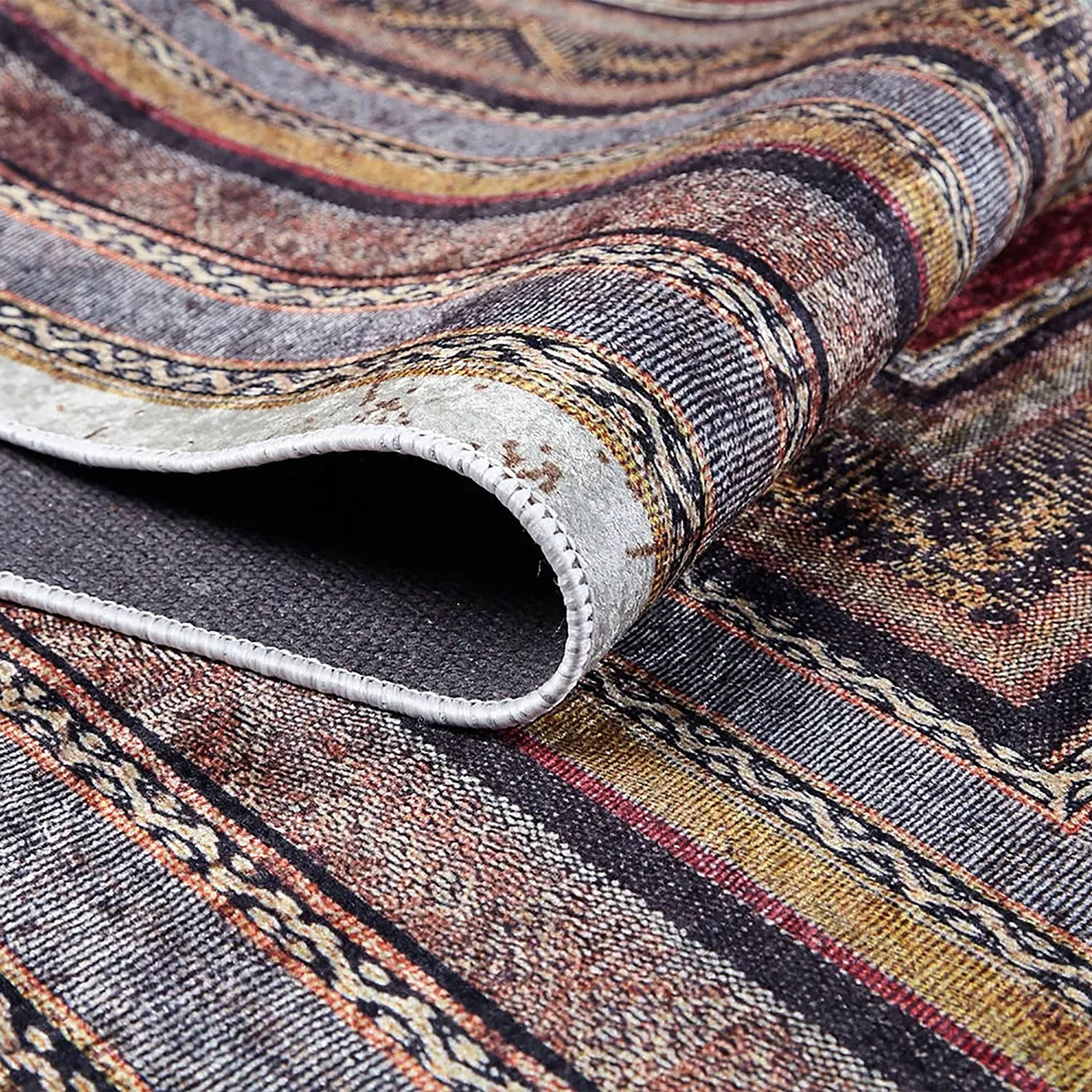 Dania Geometric Oriental Home Decor Bordered Multi Color Rug