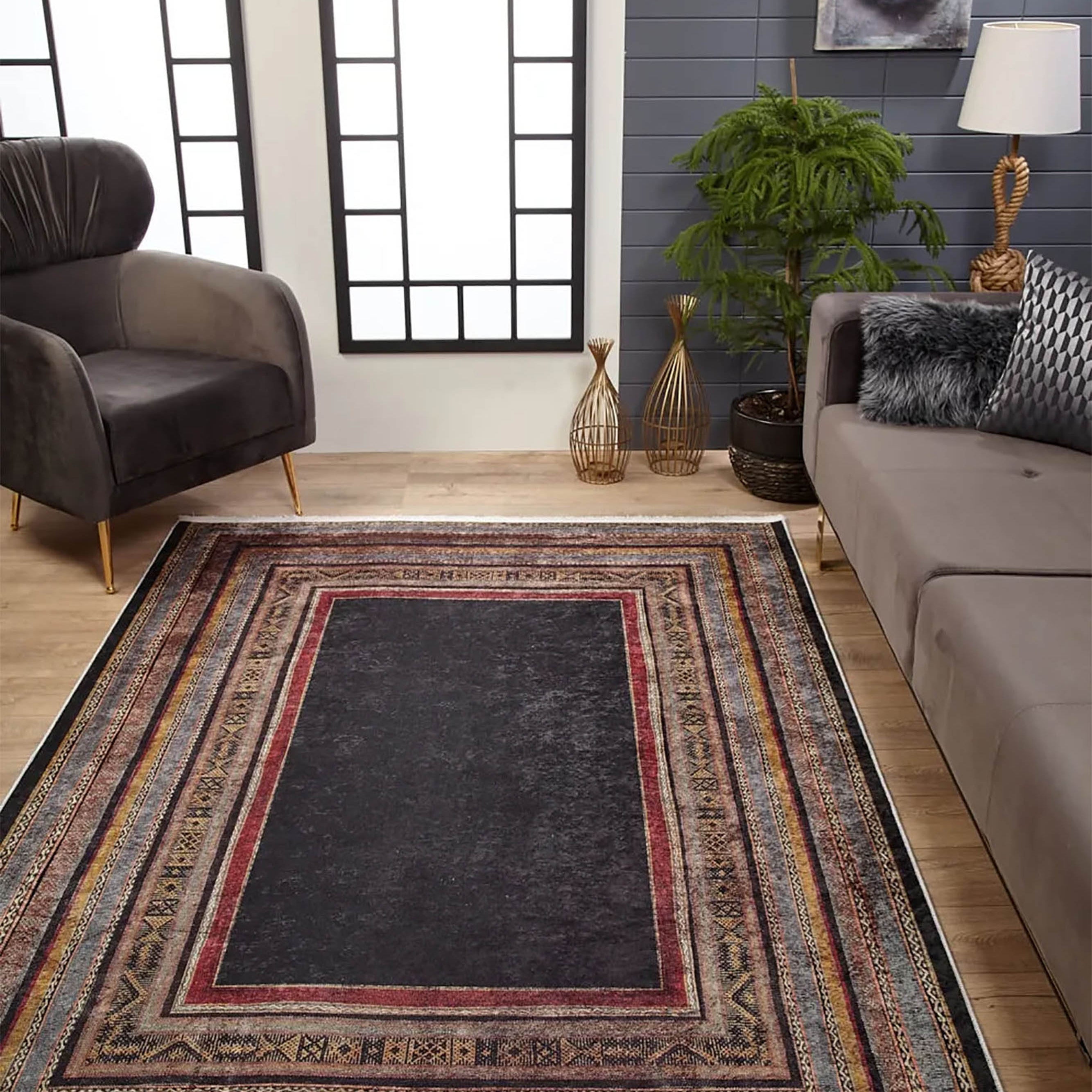 Teresa Geometric Multi Color Bohemian Home Decor Bordered Rug