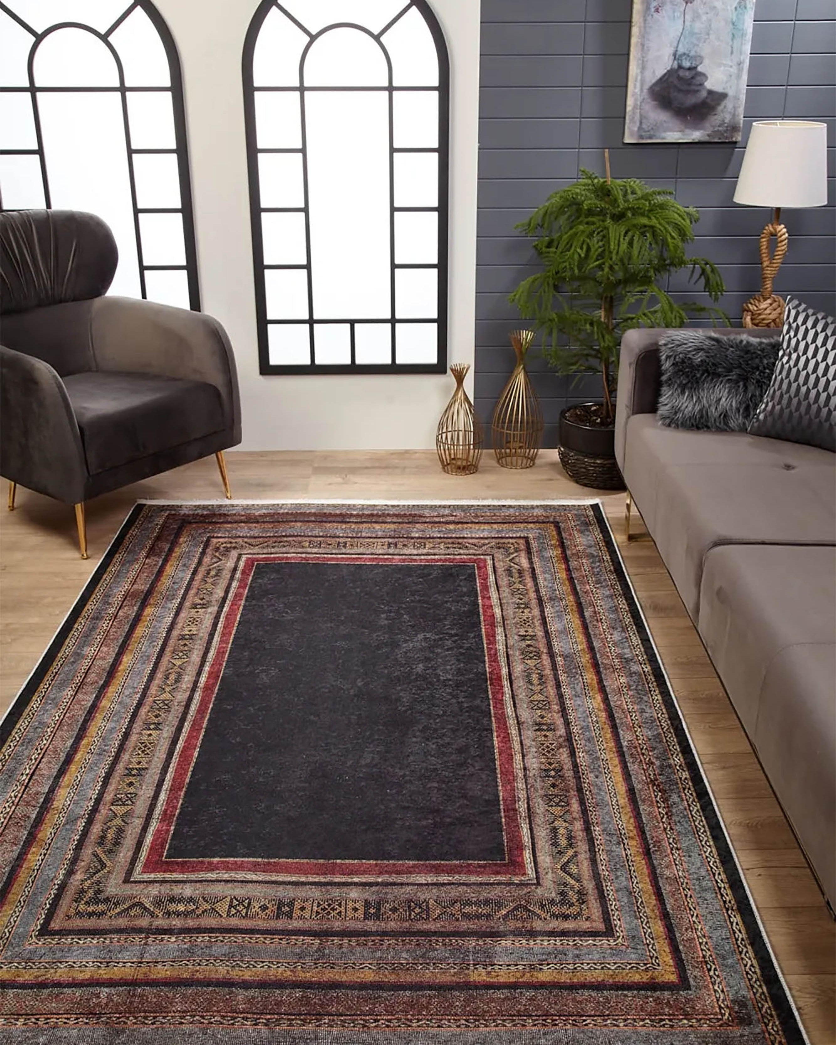 Teresa Geometric Multi Color Bohemian Home Decor Bordered Rug