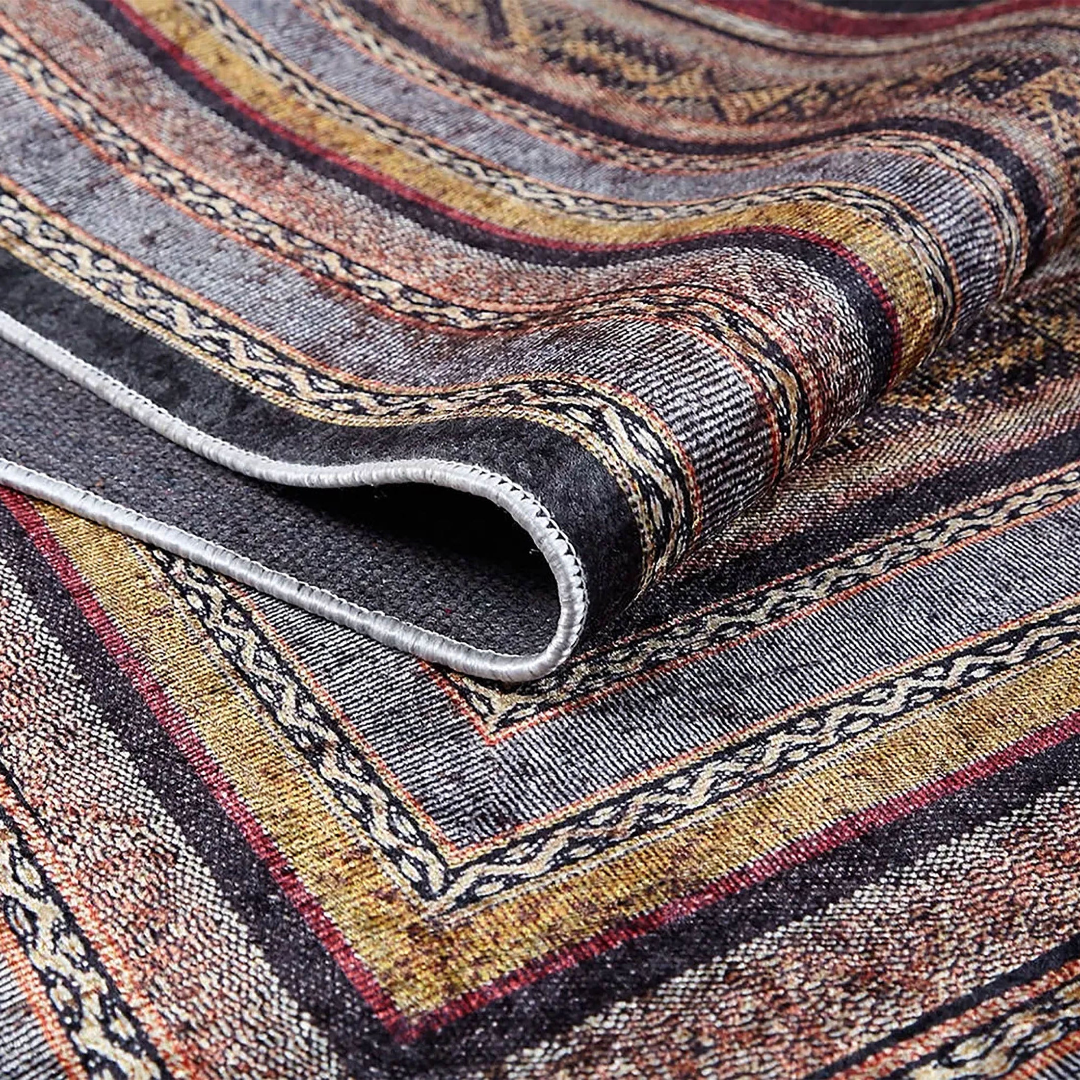 Teresa Geometric Multi Color Bohemian Home Decor Bordered Rug