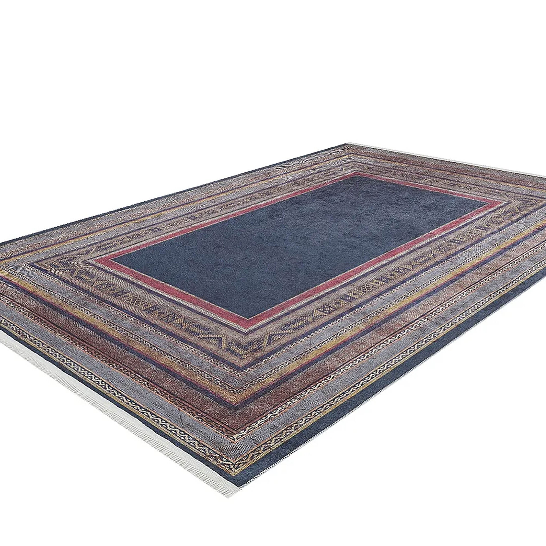 Luz Geometric Design Multi Color Luxury Bordered Rug