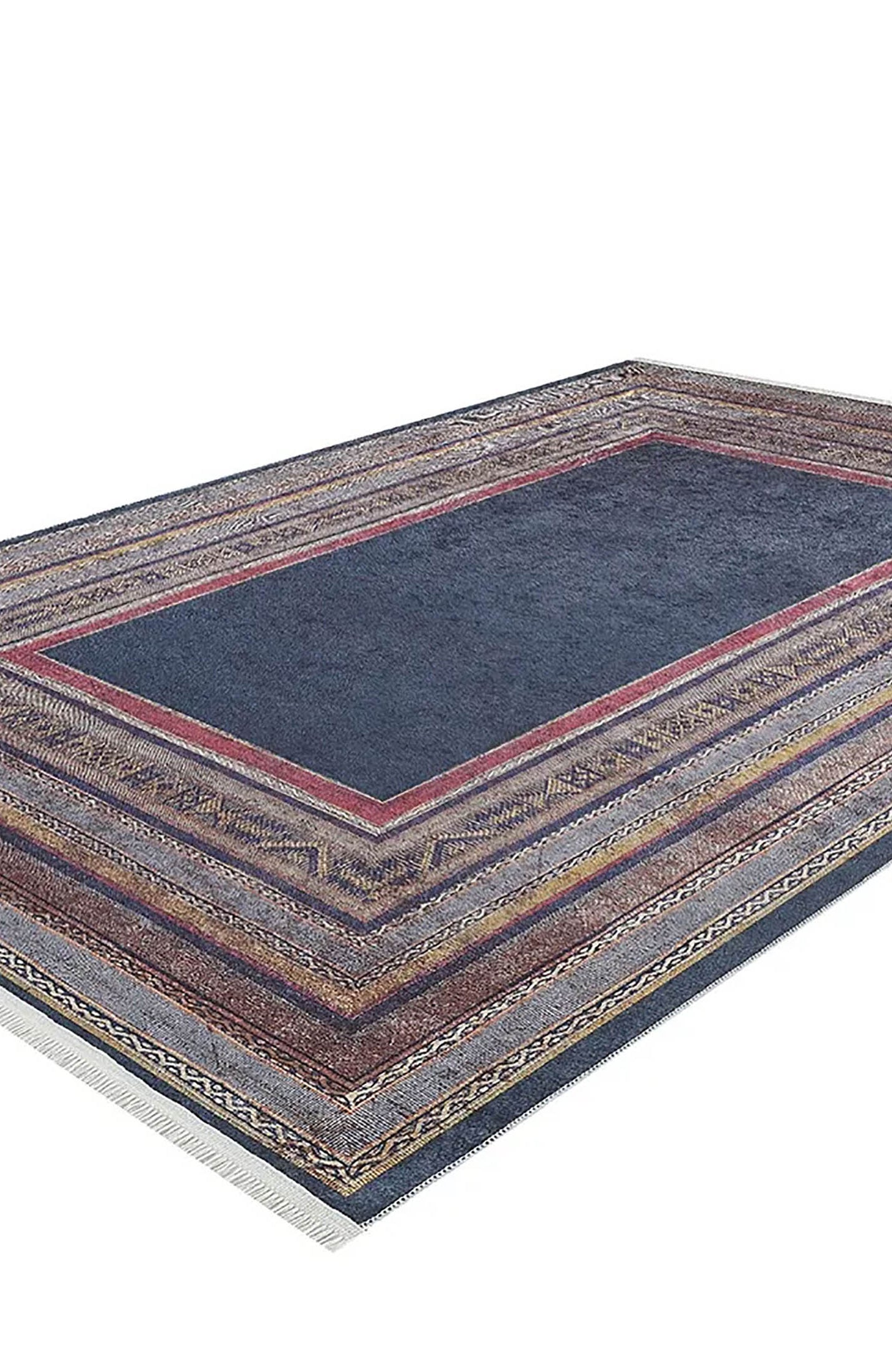 Luz Geometric Design Multi Color Luxury Bordered Rug