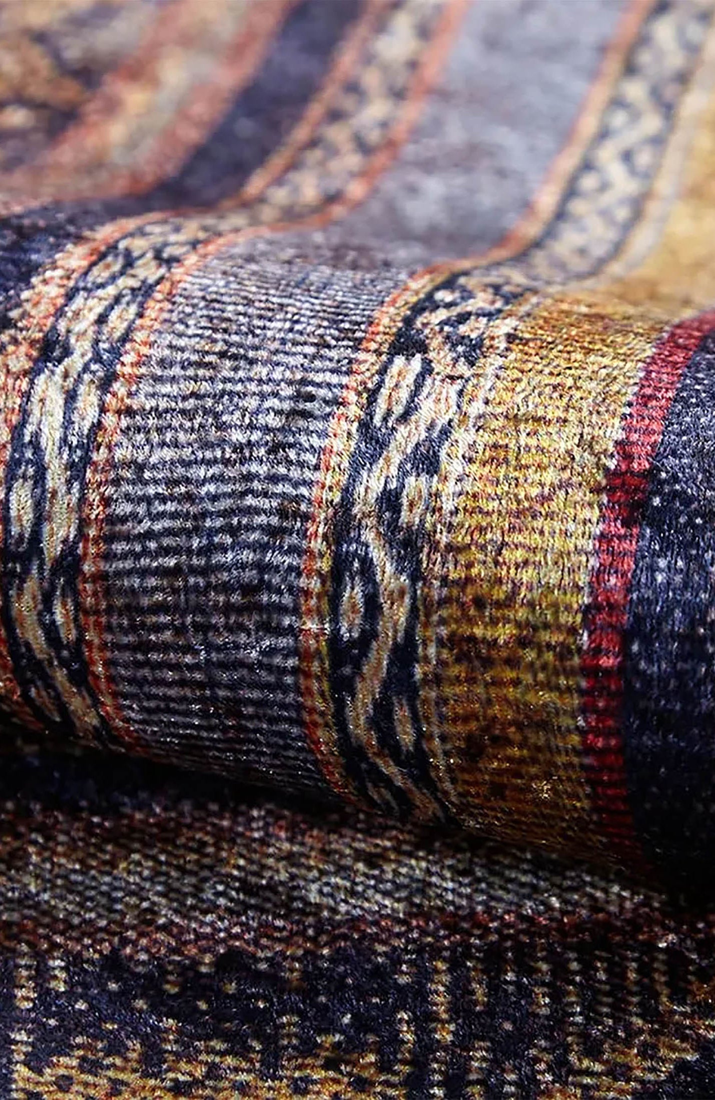 Luz Geometric Design Multi Color Luxury Bordered Rug