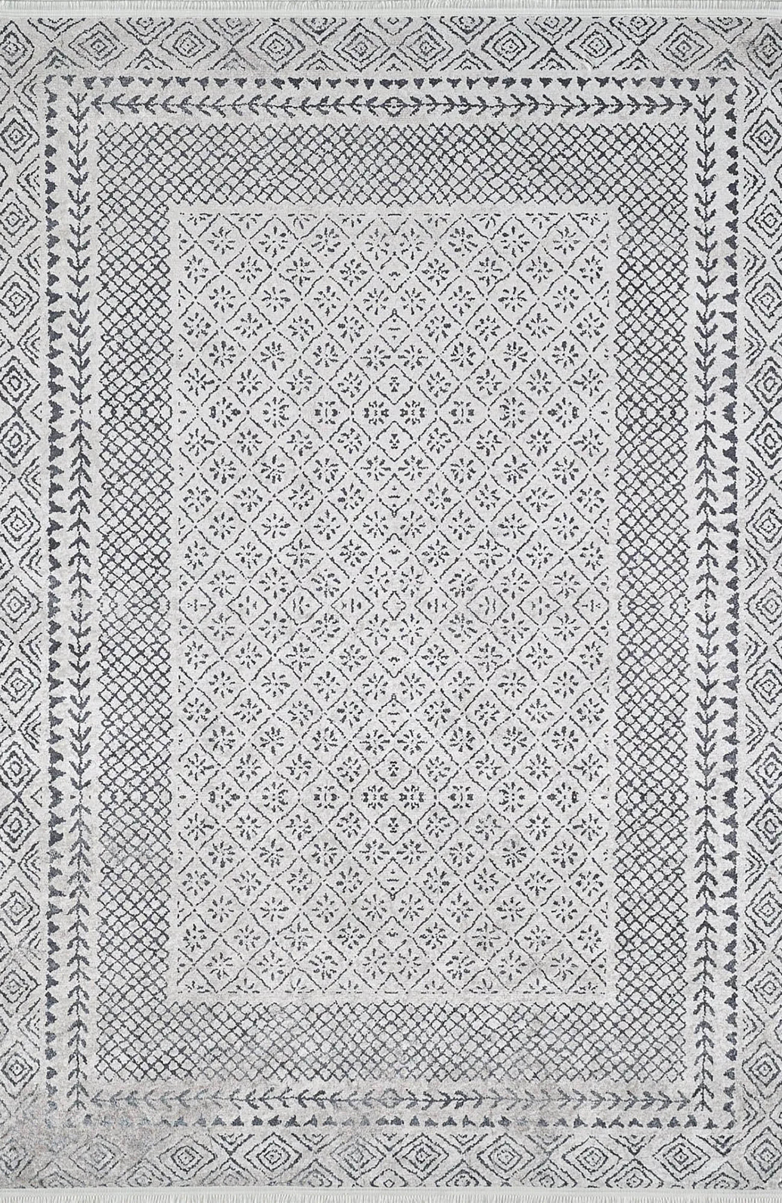 Robin Turkish Oushak Gray Geometric Rug
