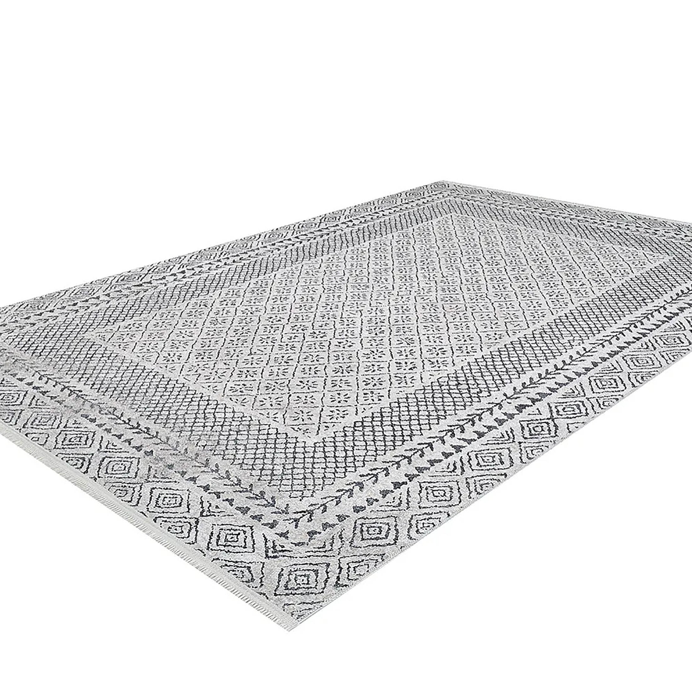 Robin Turkish Oushak Gray Geometric Rug
