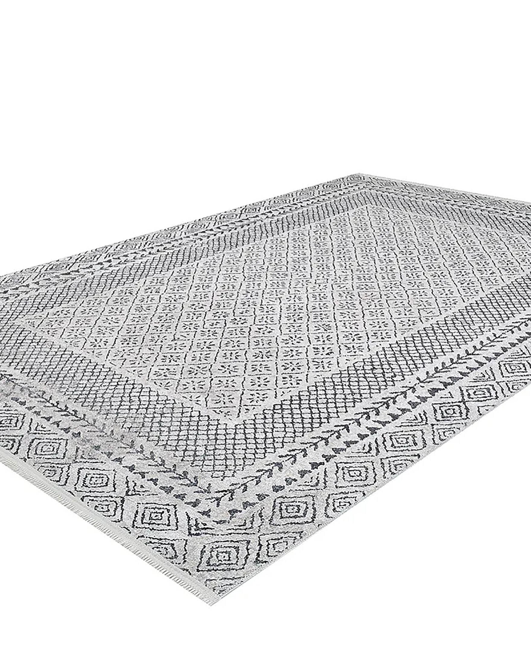 Robin Turkish Oushak Gray Geometric Rug