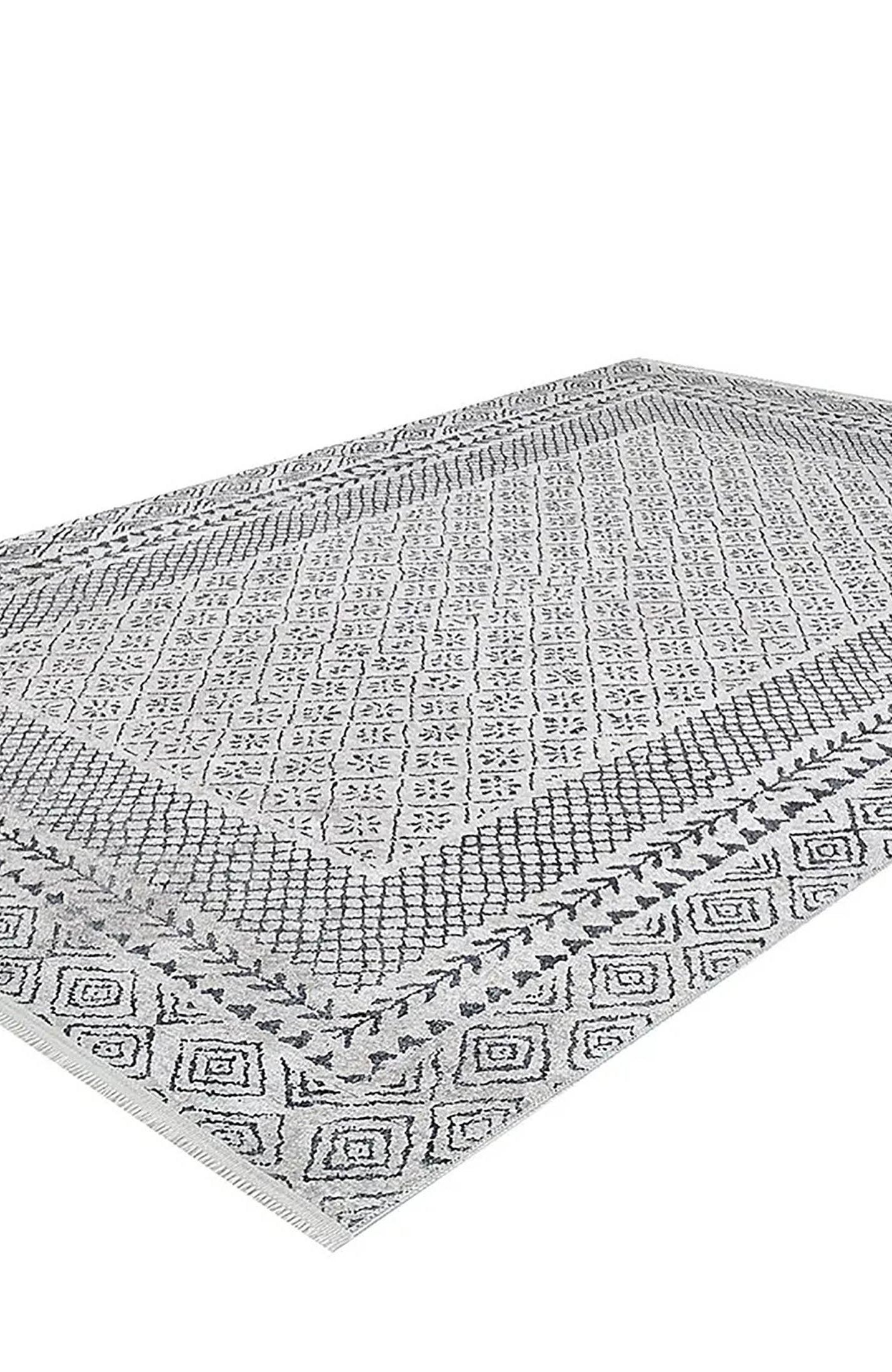 Robin Turkish Oushak Gray Geometric Rug