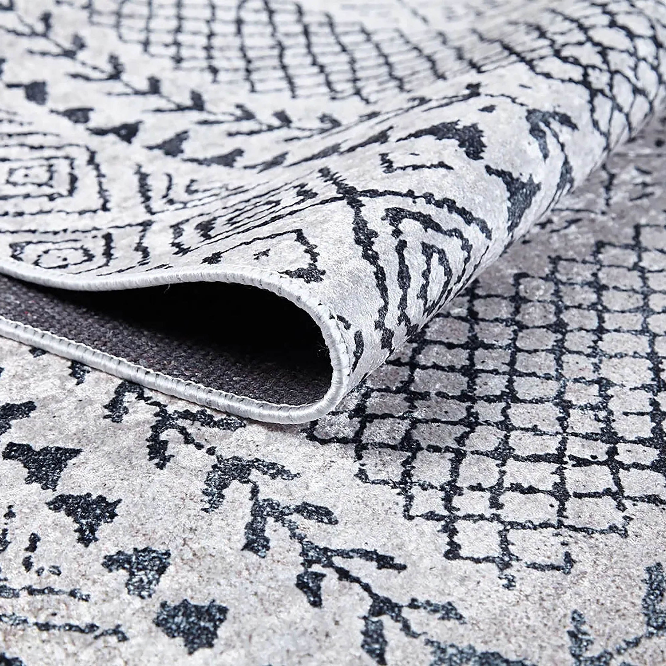 Robin Turkish Oushak Gray Geometric Rug