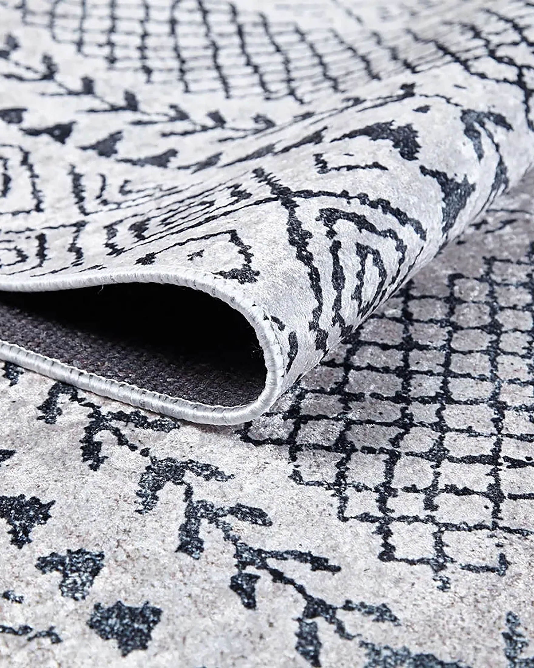 Robin Turkish Oushak Gray Geometric Rug